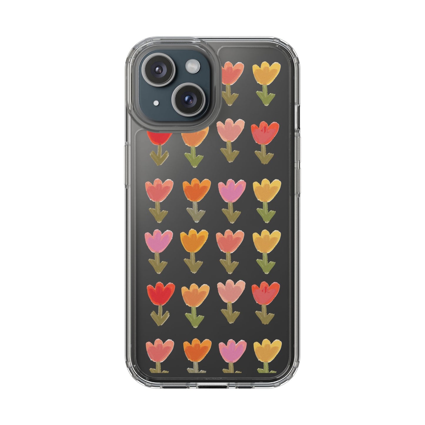 Pastel Flowers Clear Phone Case