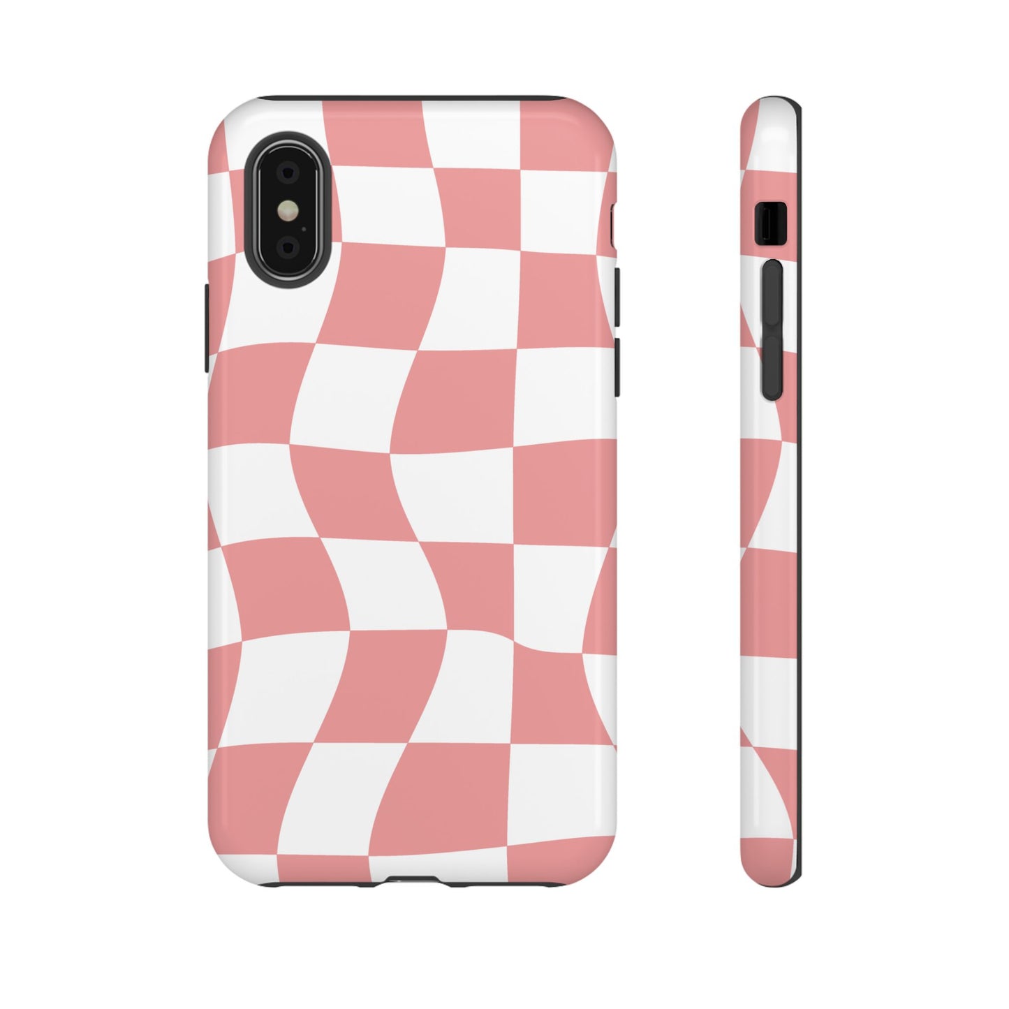 Wavy Pink Chequered Tough Case