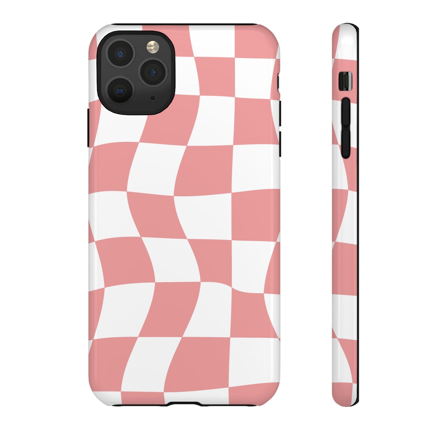 Wavy Pink Chequered Tough Case