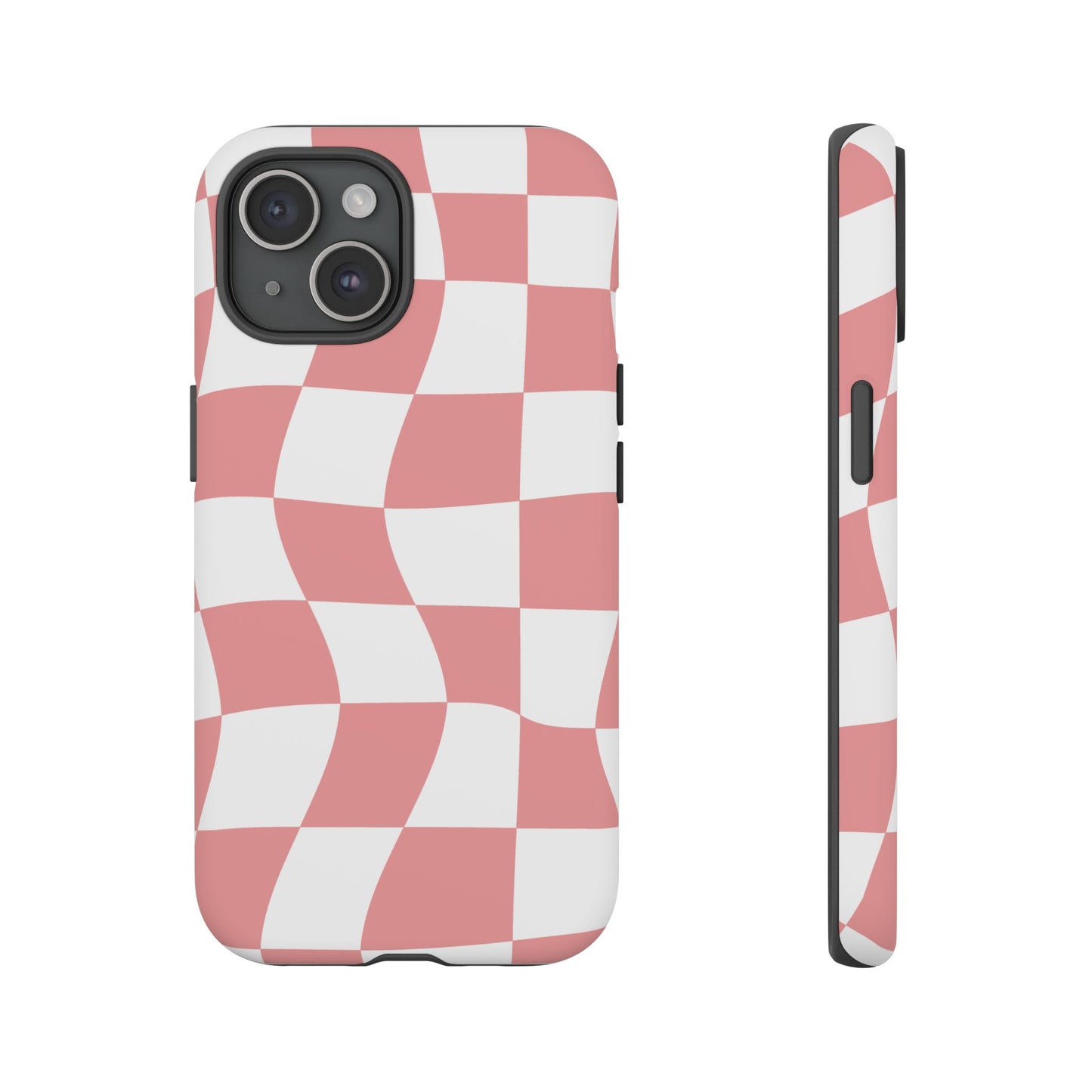 Wavy Pink Chequered Tough Case