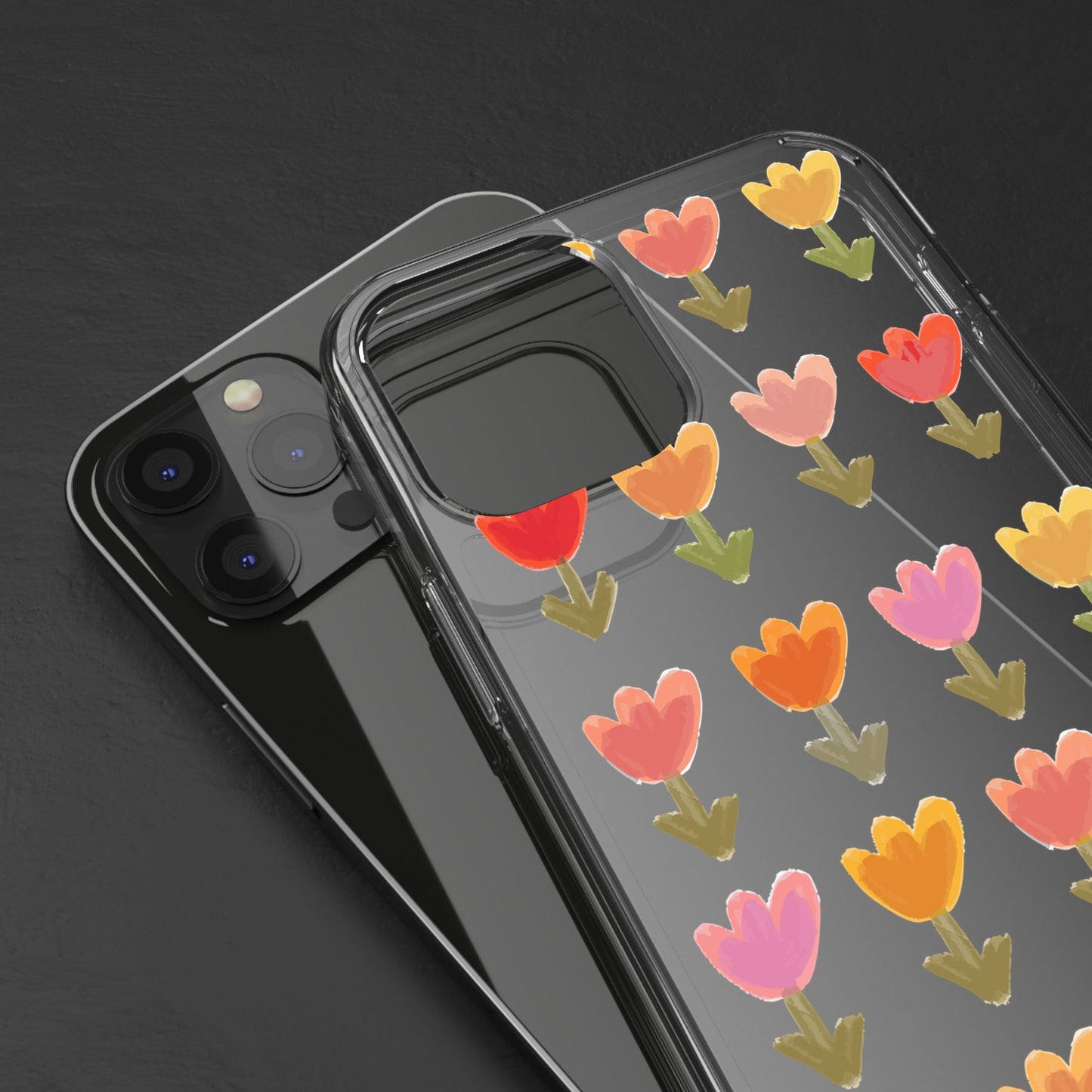 Pastel Flowers Clear Phone Case