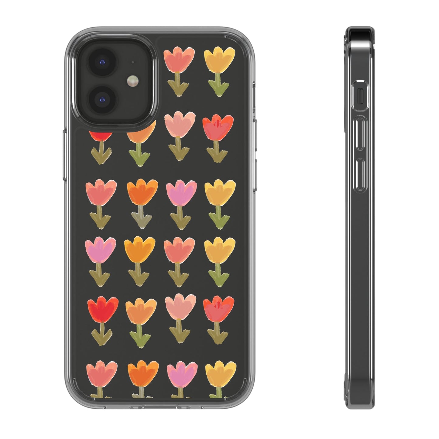 Pastel Flowers Clear Phone Case