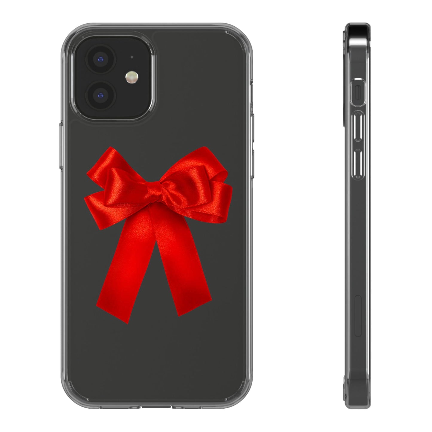 Aesthetic Red Bow Clear Case