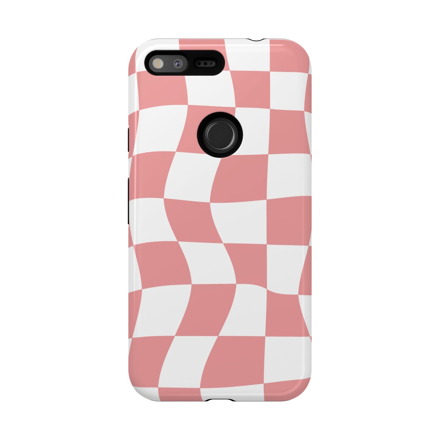 Wavy Pink Chequered Tough Case