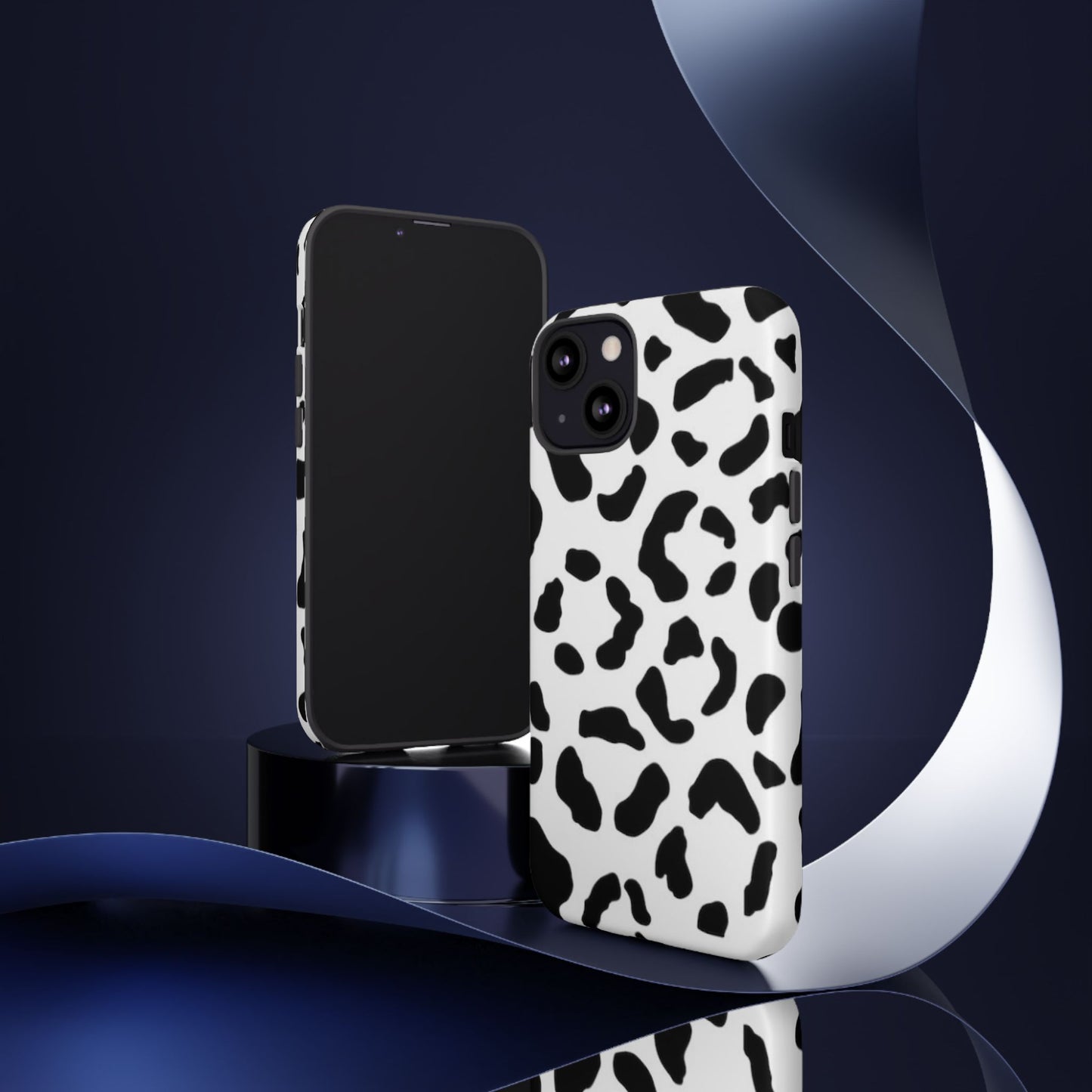 Black and White Leopard Print Tough Case