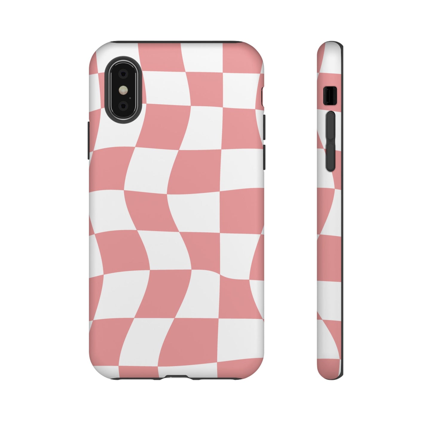 Wavy Pink Chequered Tough Case