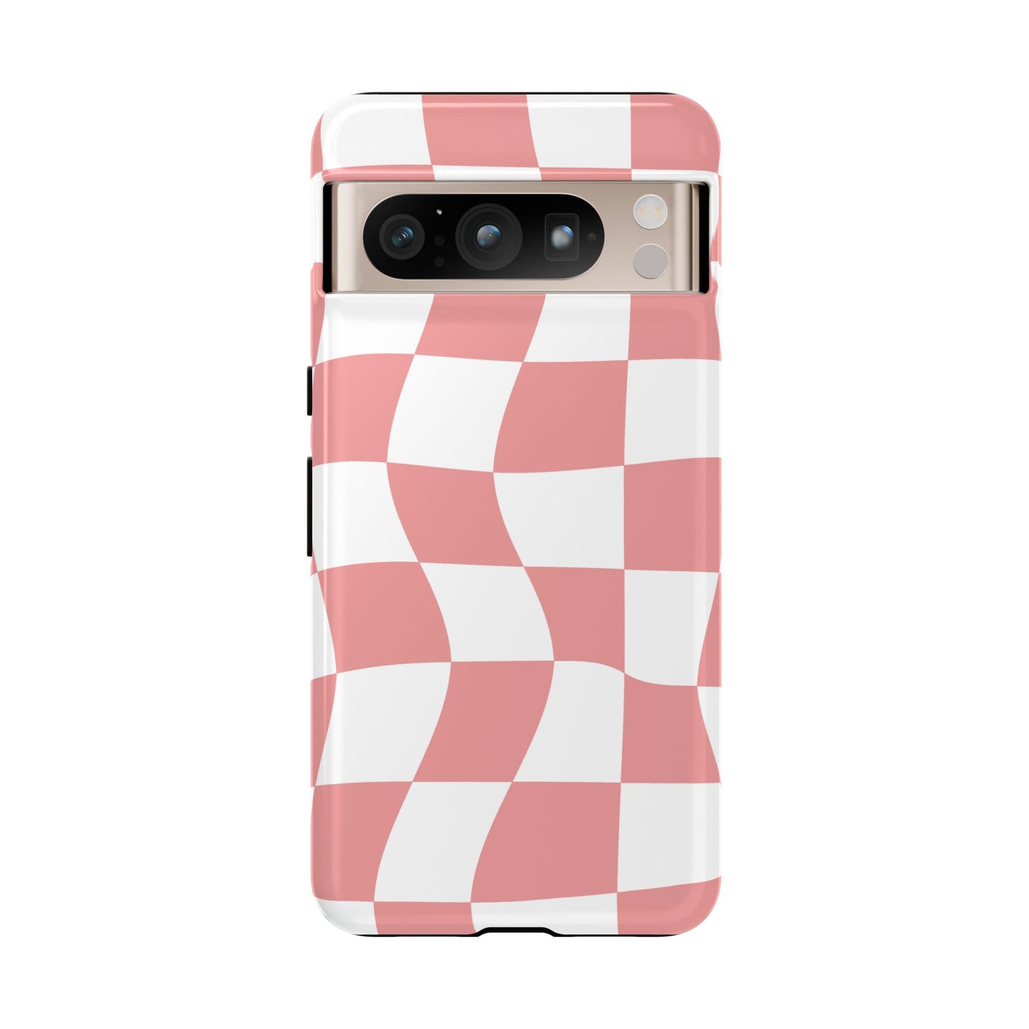 Wavy Pink Chequered Tough Case