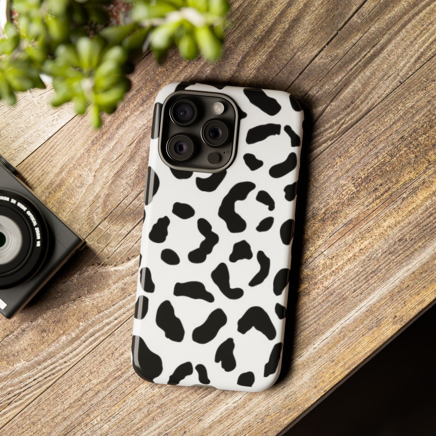 Black and White Leopard Print Tough Case