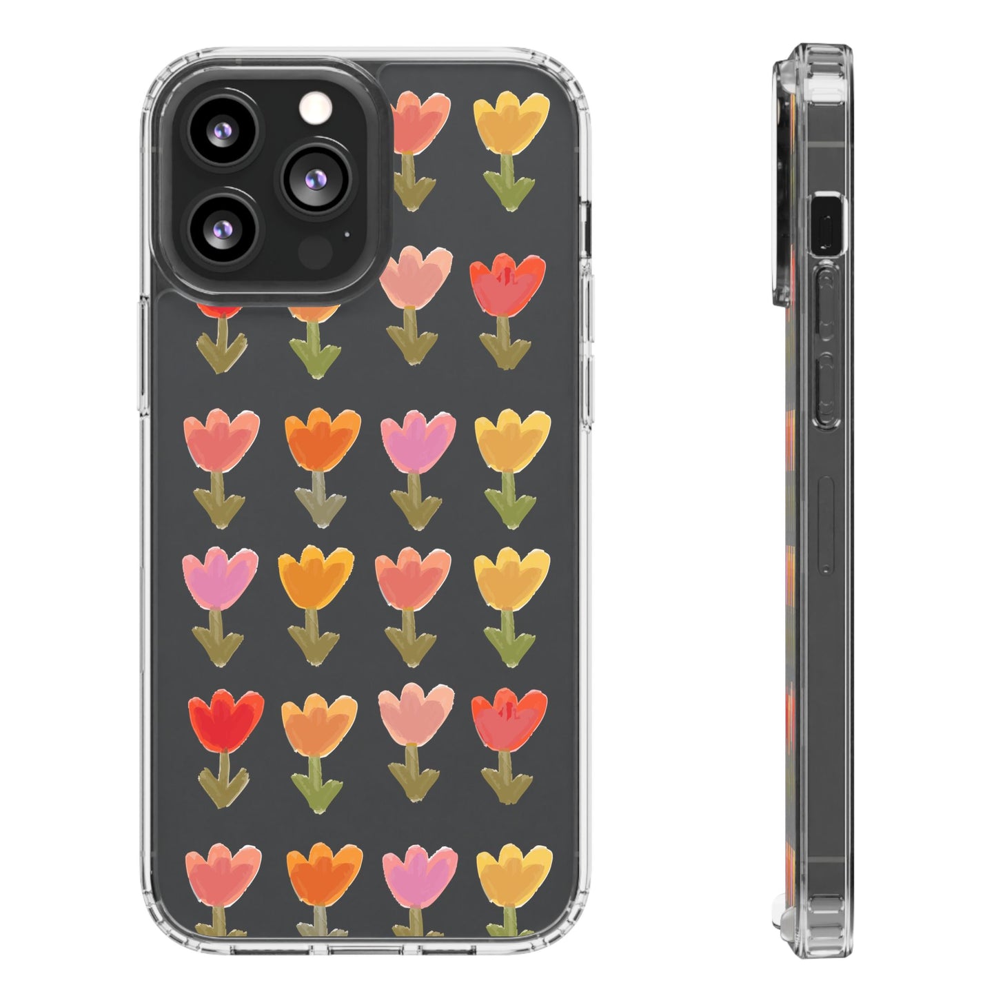 Pastel Flowers Clear Phone Case