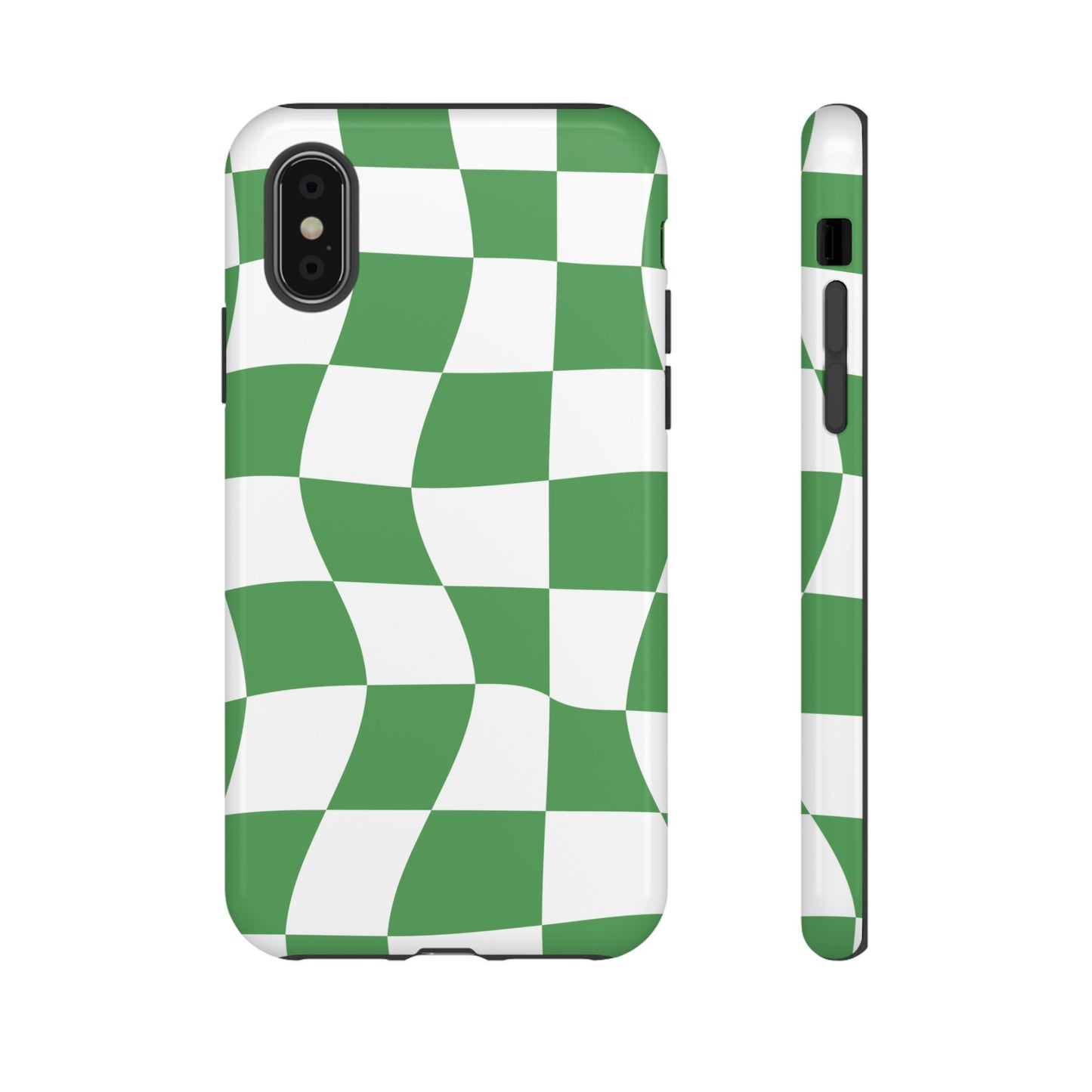 Wavy Green Chequered Tough Case