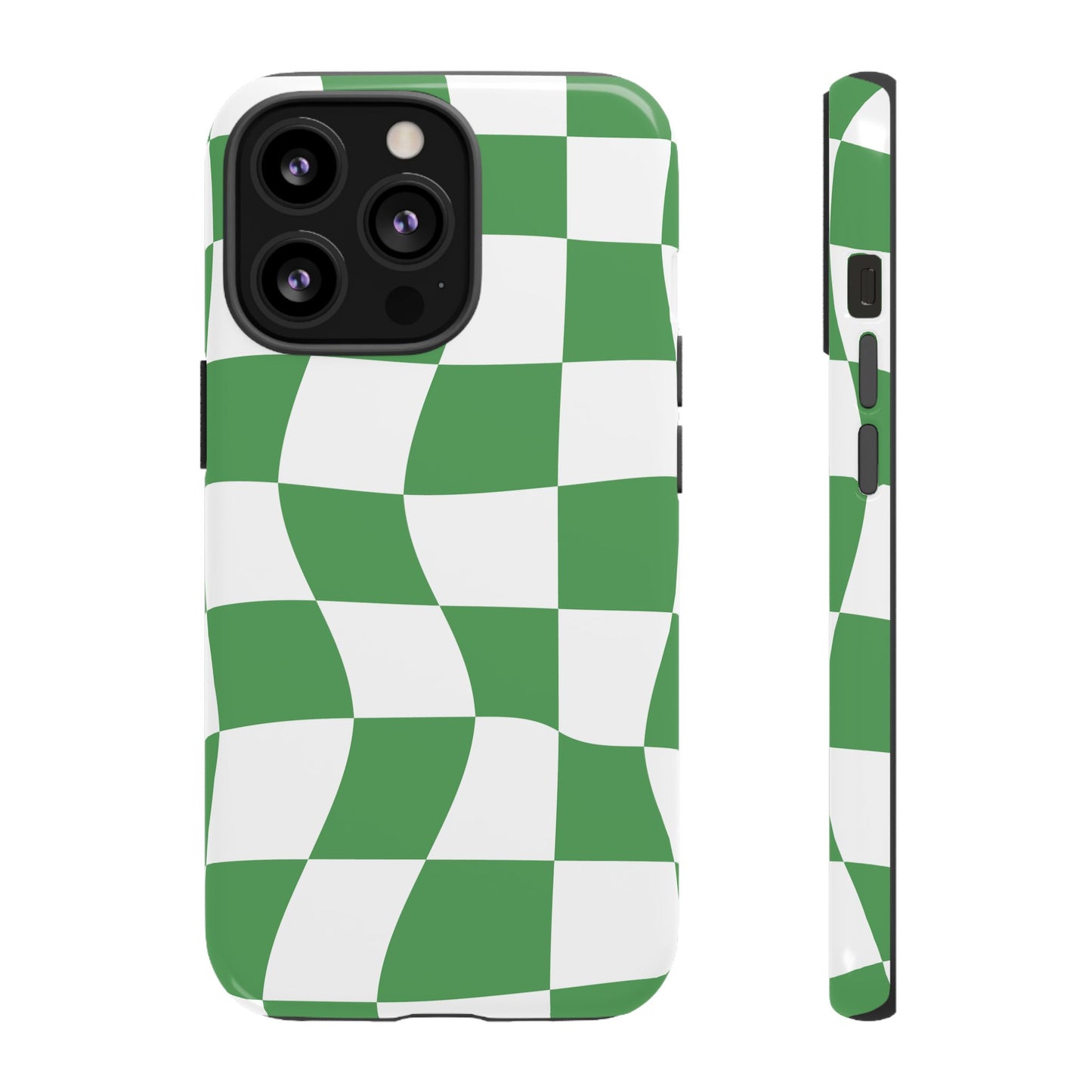 Wavy Green Chequered Tough Case
