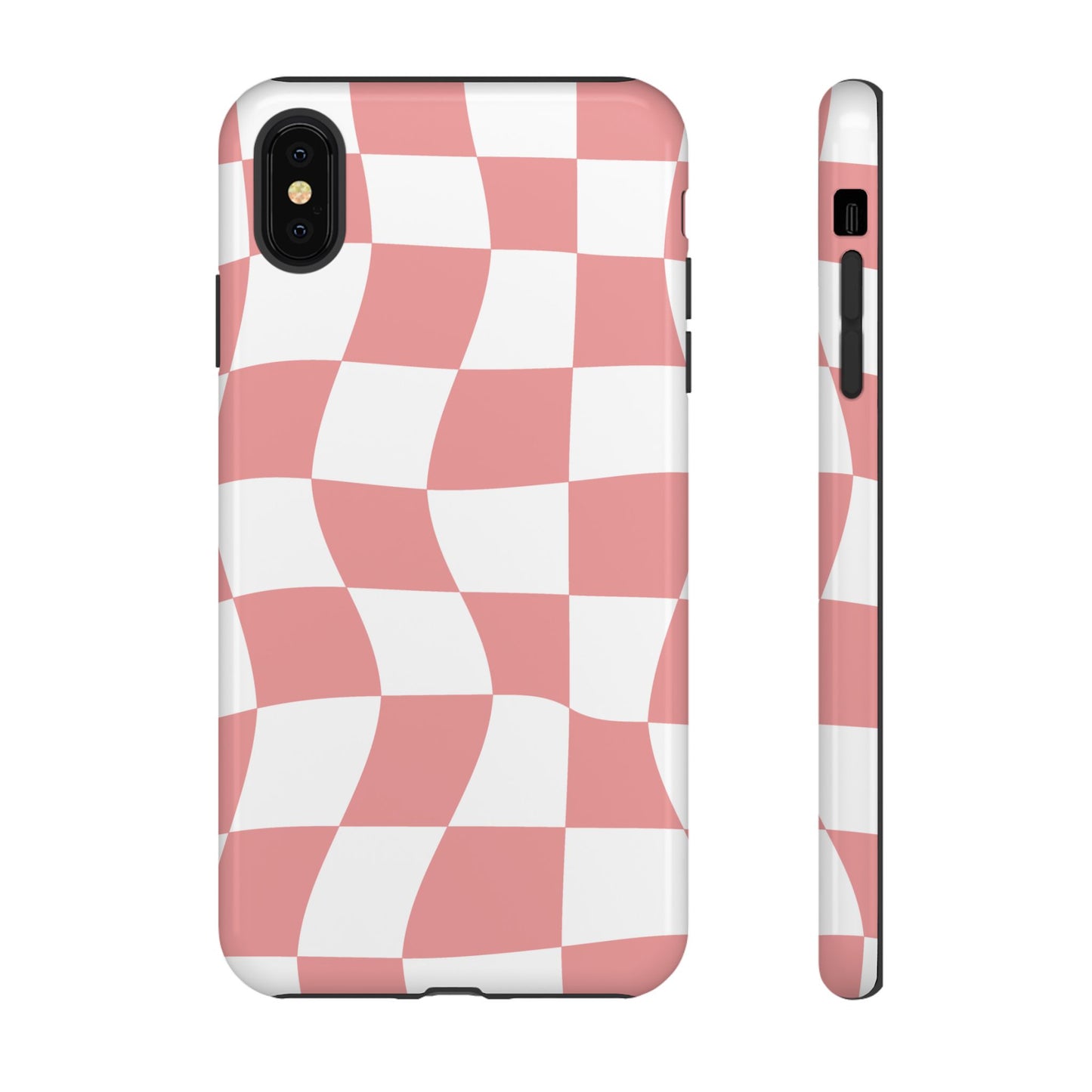Wavy Pink Chequered Tough Case