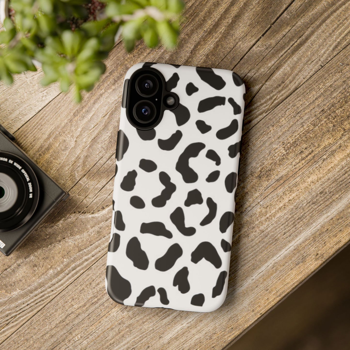 Black and White Leopard Print Tough Case