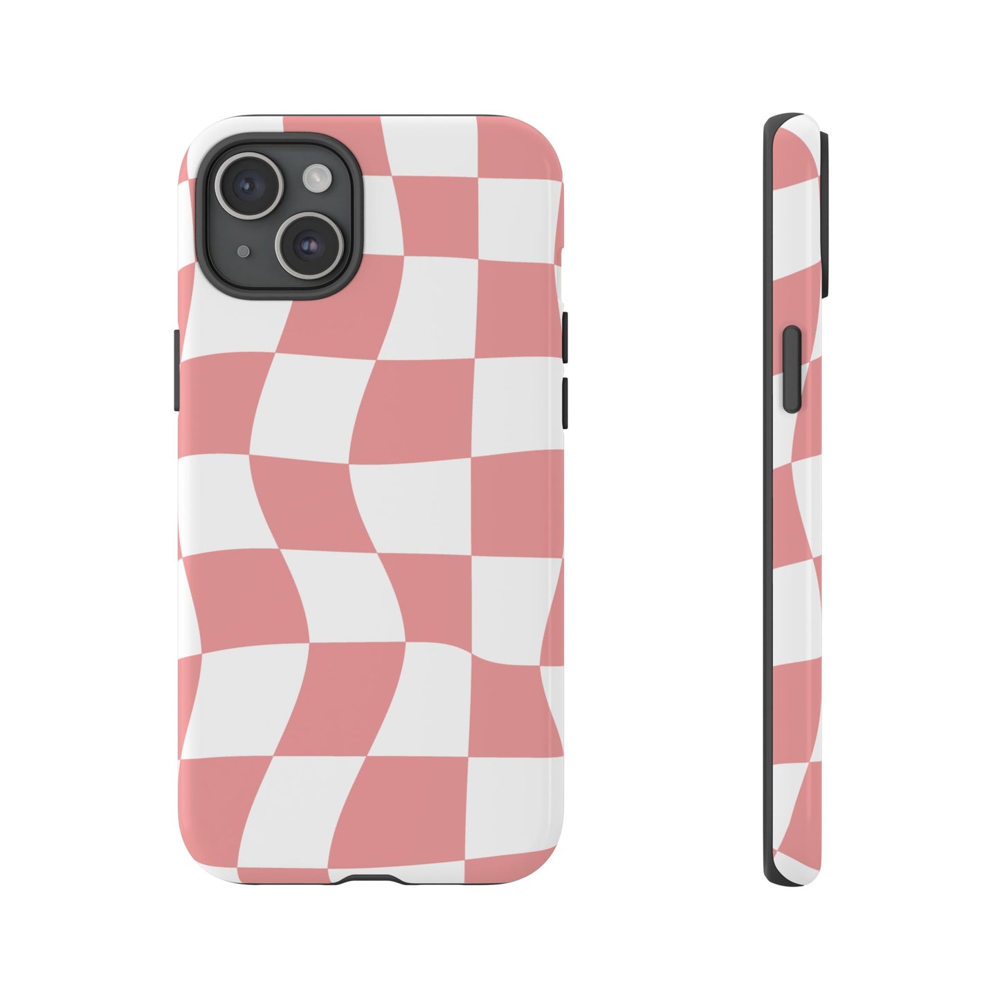 Wavy Pink Chequered Tough Case