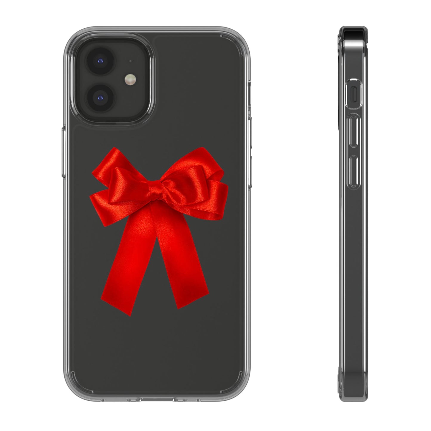 Aesthetic Red Bow Clear Case