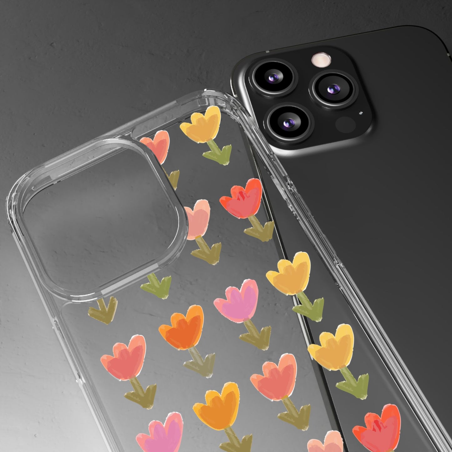 Pastel Flowers Clear Phone Case