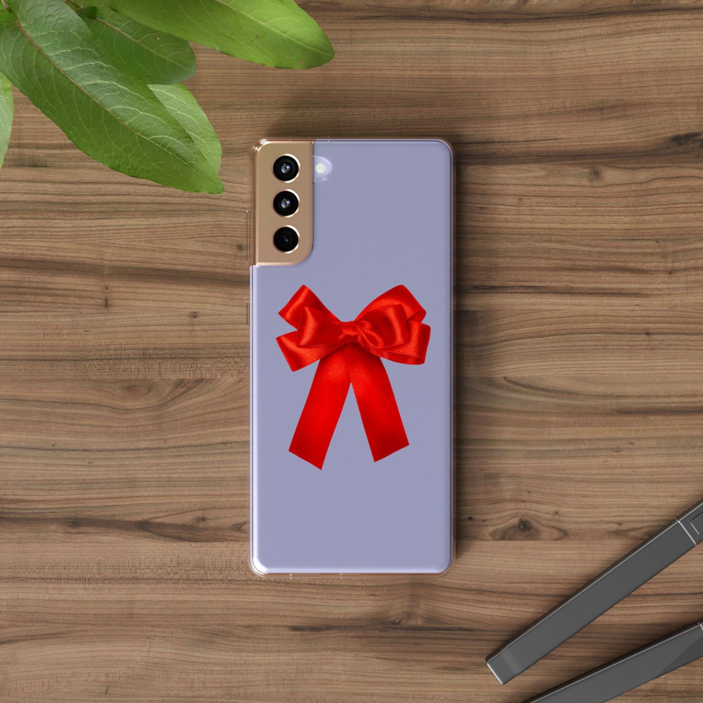 Aesthetic Red Bow Clear Case