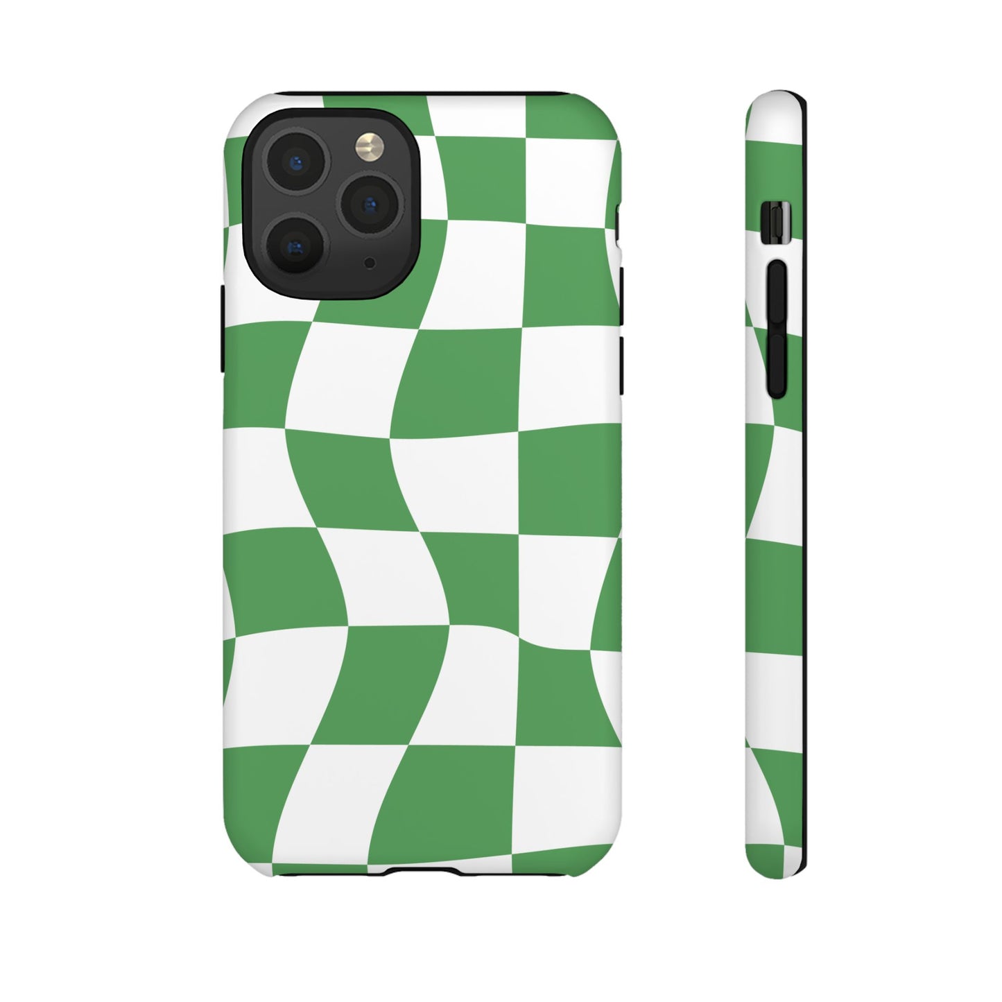 Wavy Green Chequered Tough Case