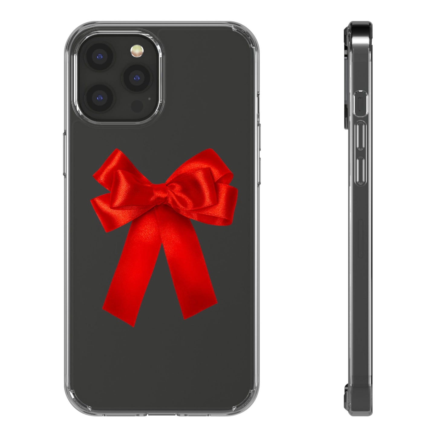 Aesthetic Red Bow Clear Case