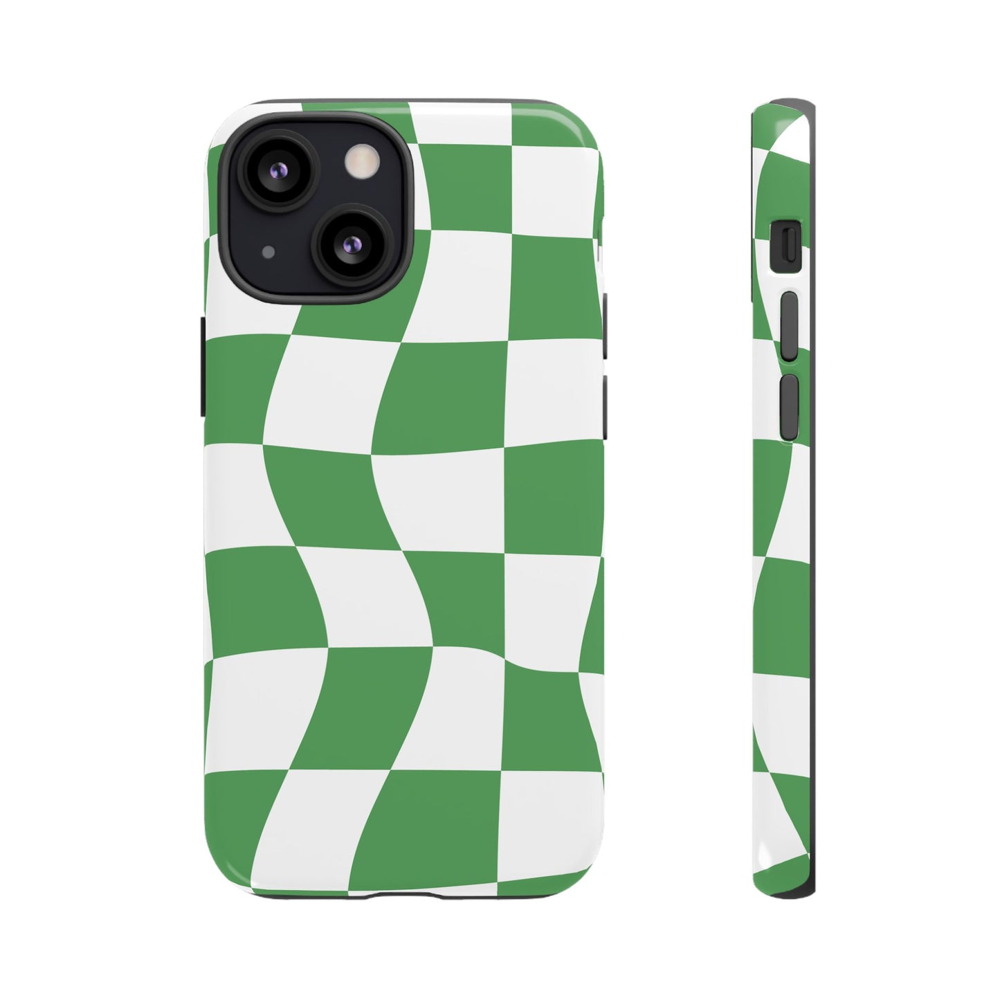 Wavy Green Chequered Tough Case
