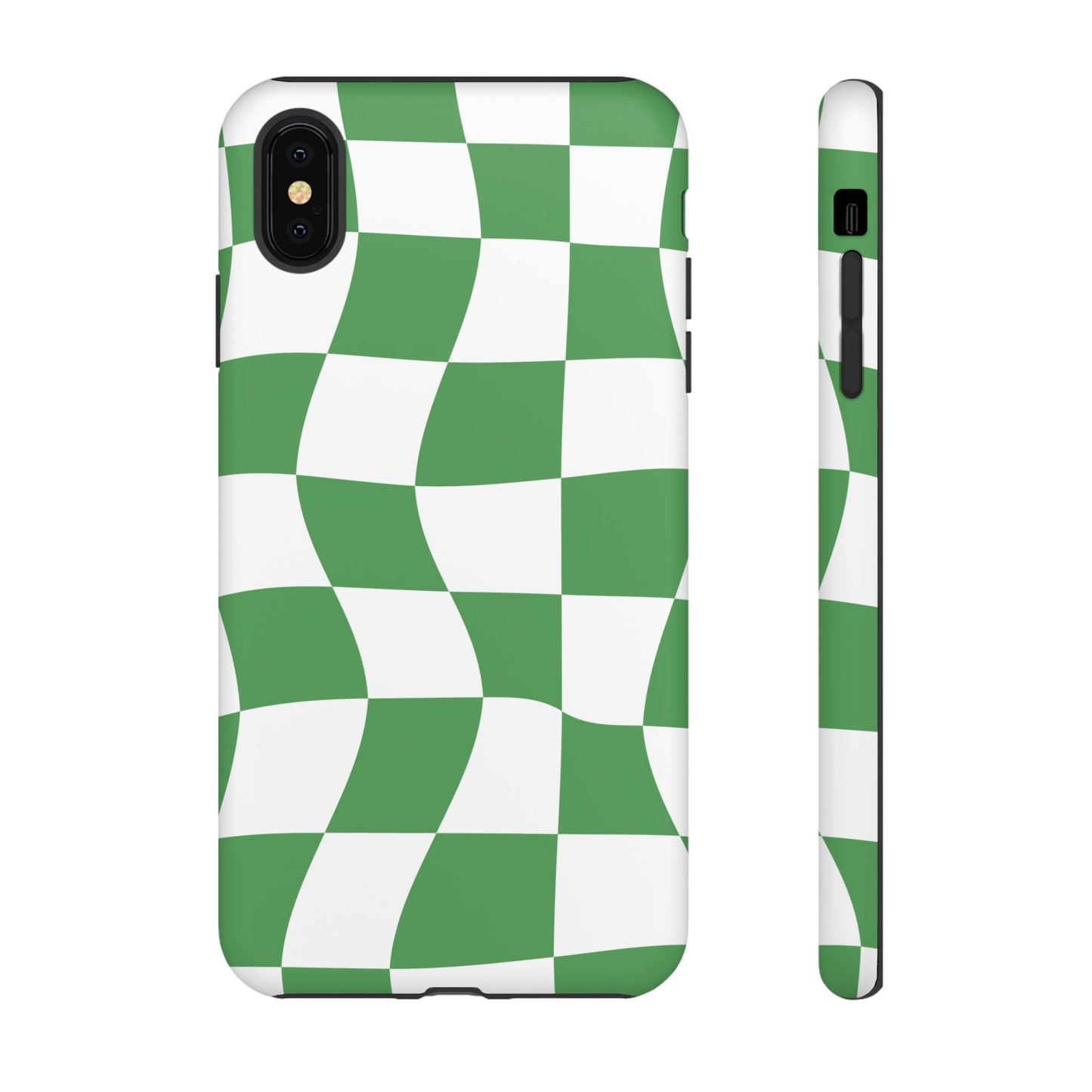 Wavy Green Chequered Tough Case