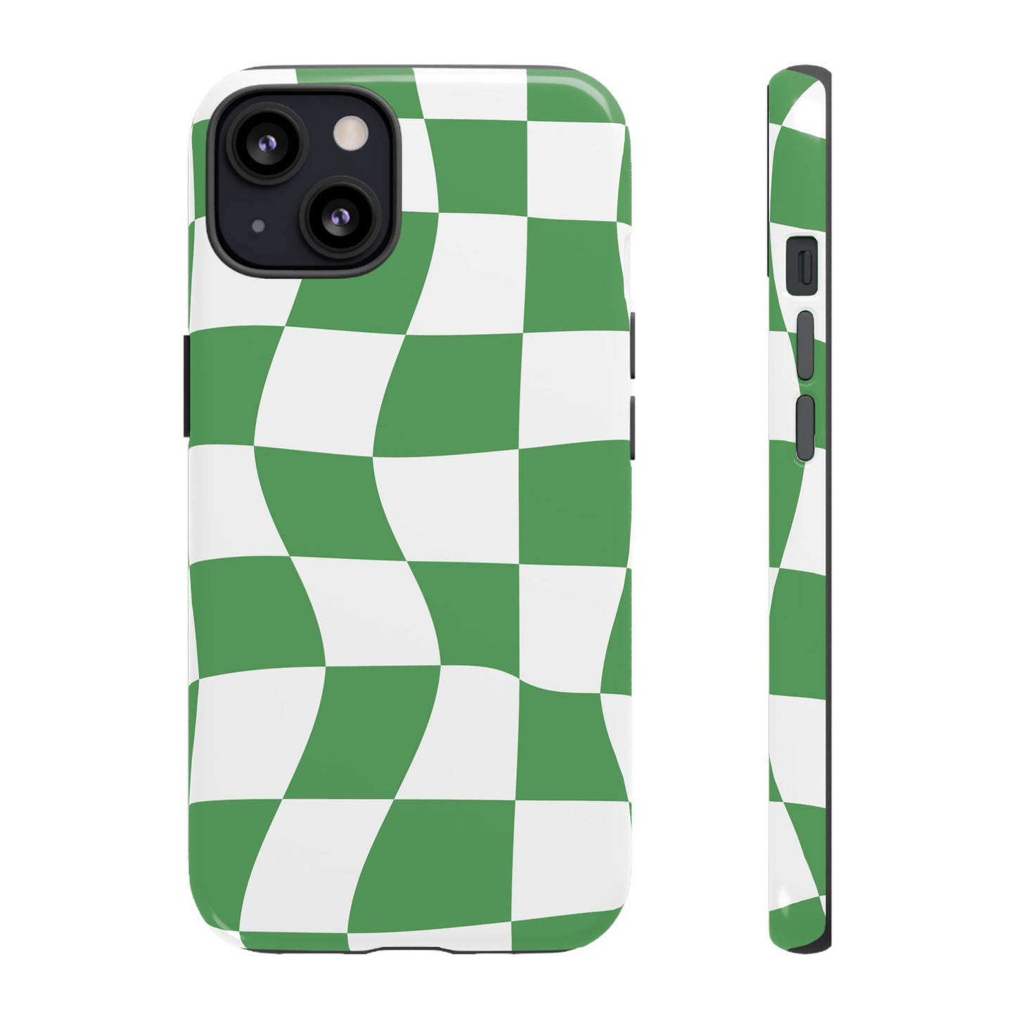 Wavy Green Chequered Tough Case