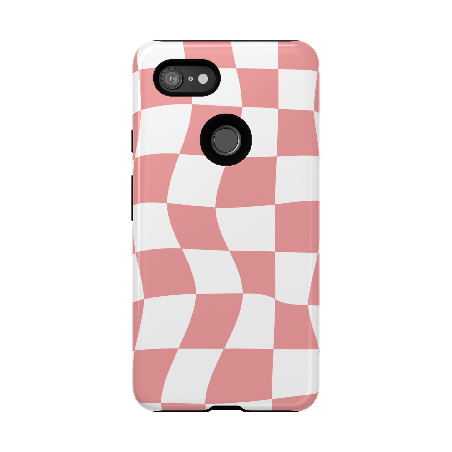 Wavy Pink Chequered Tough Case
