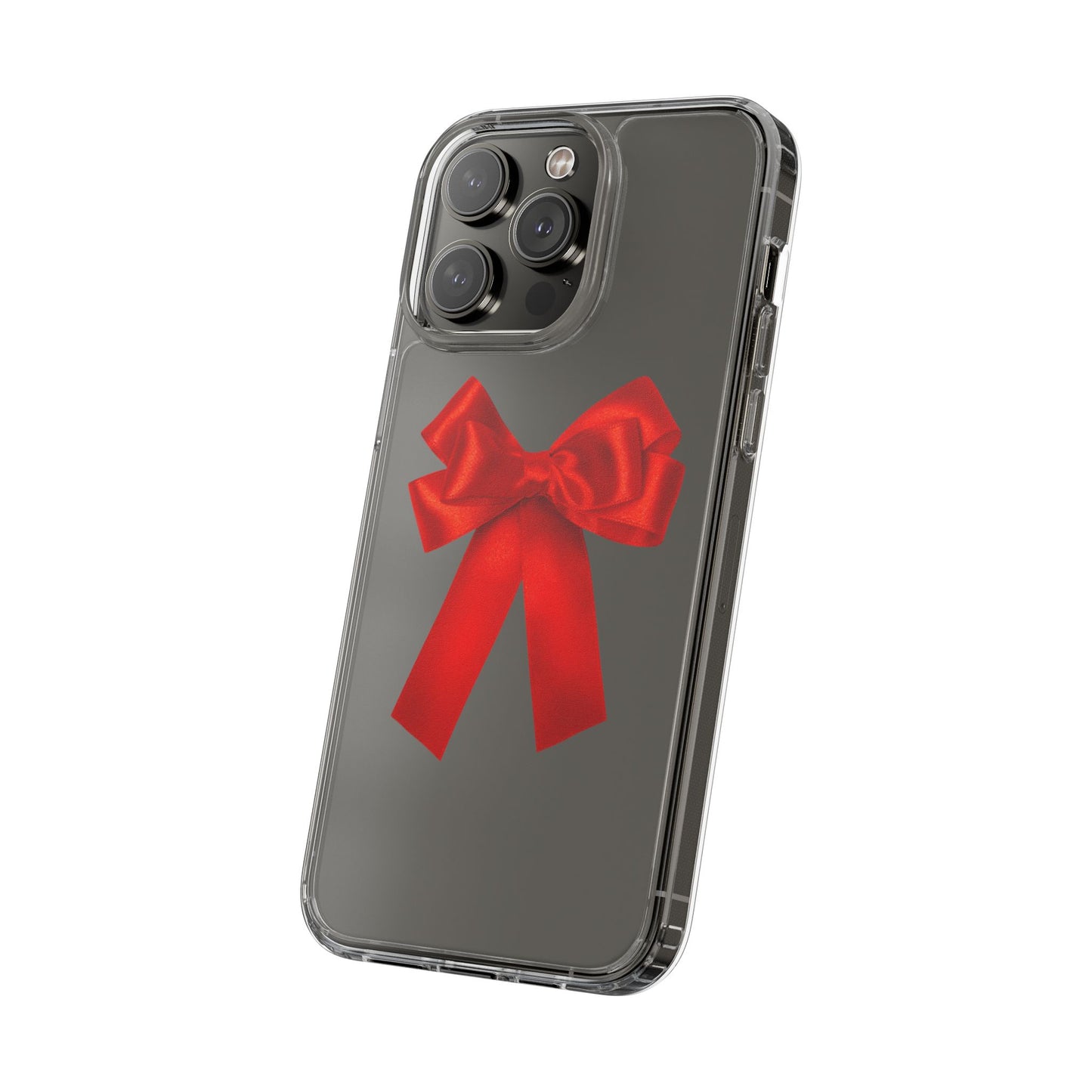 Aesthetic Red Bow Clear Case