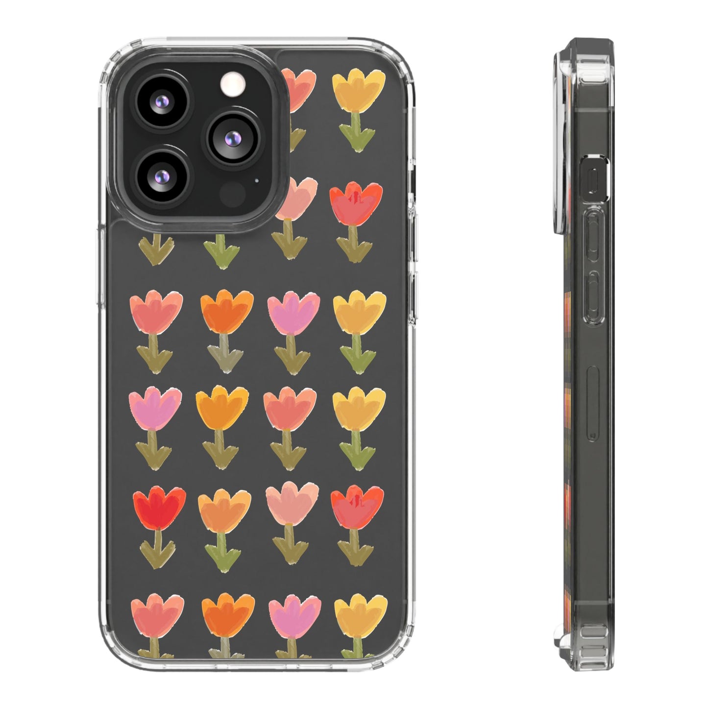 Pastel Flowers Clear Phone Case