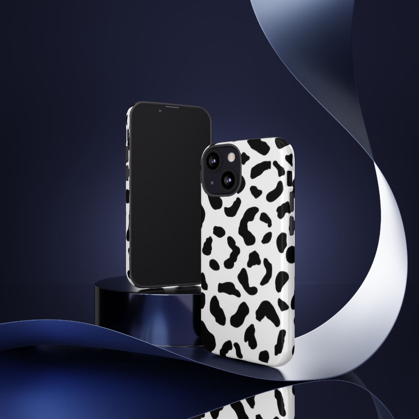 Black and White Leopard Print Tough Case