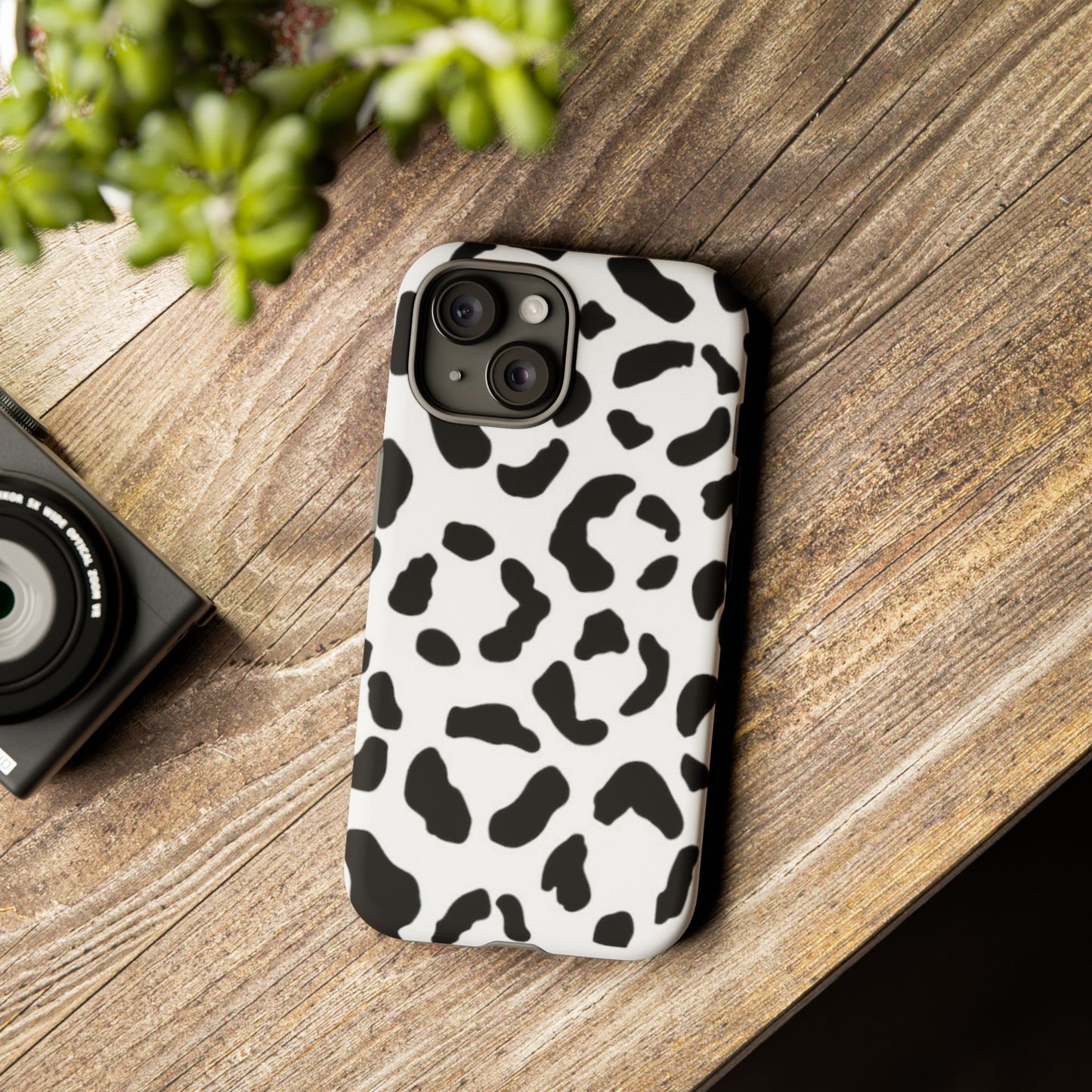Black and White Leopard Print Tough Case