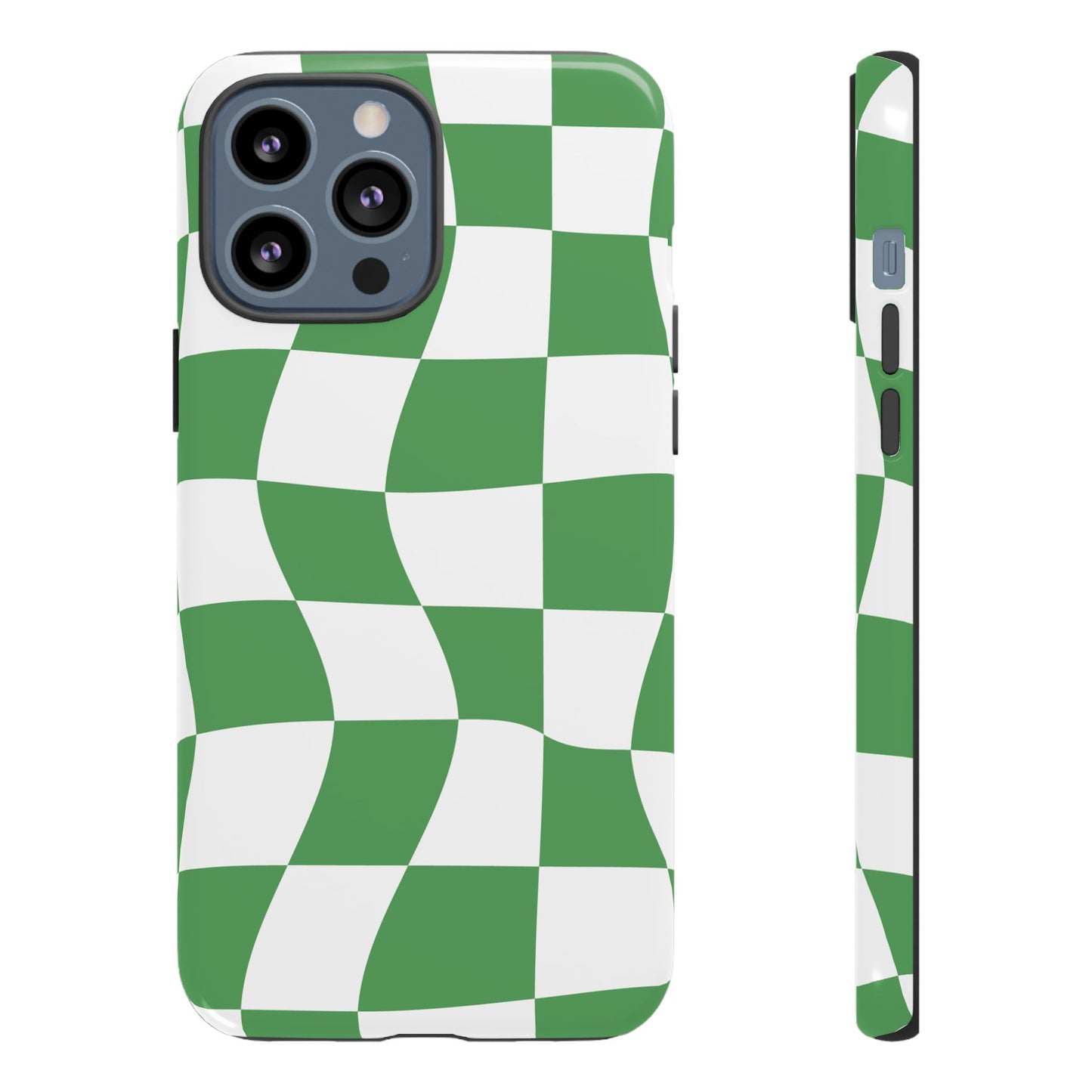 Wavy Green Chequered Tough Case