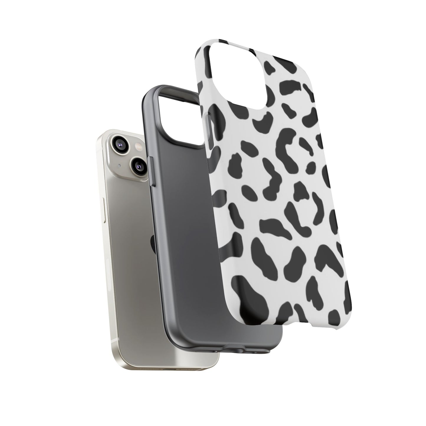 Black and White Leopard Print Tough Case