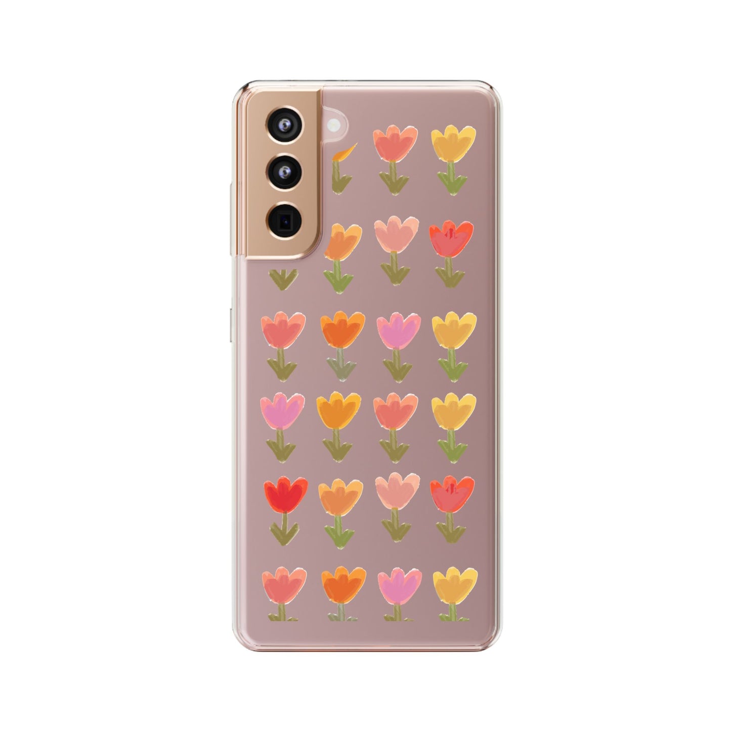Pastel Flowers Clear Phone Case