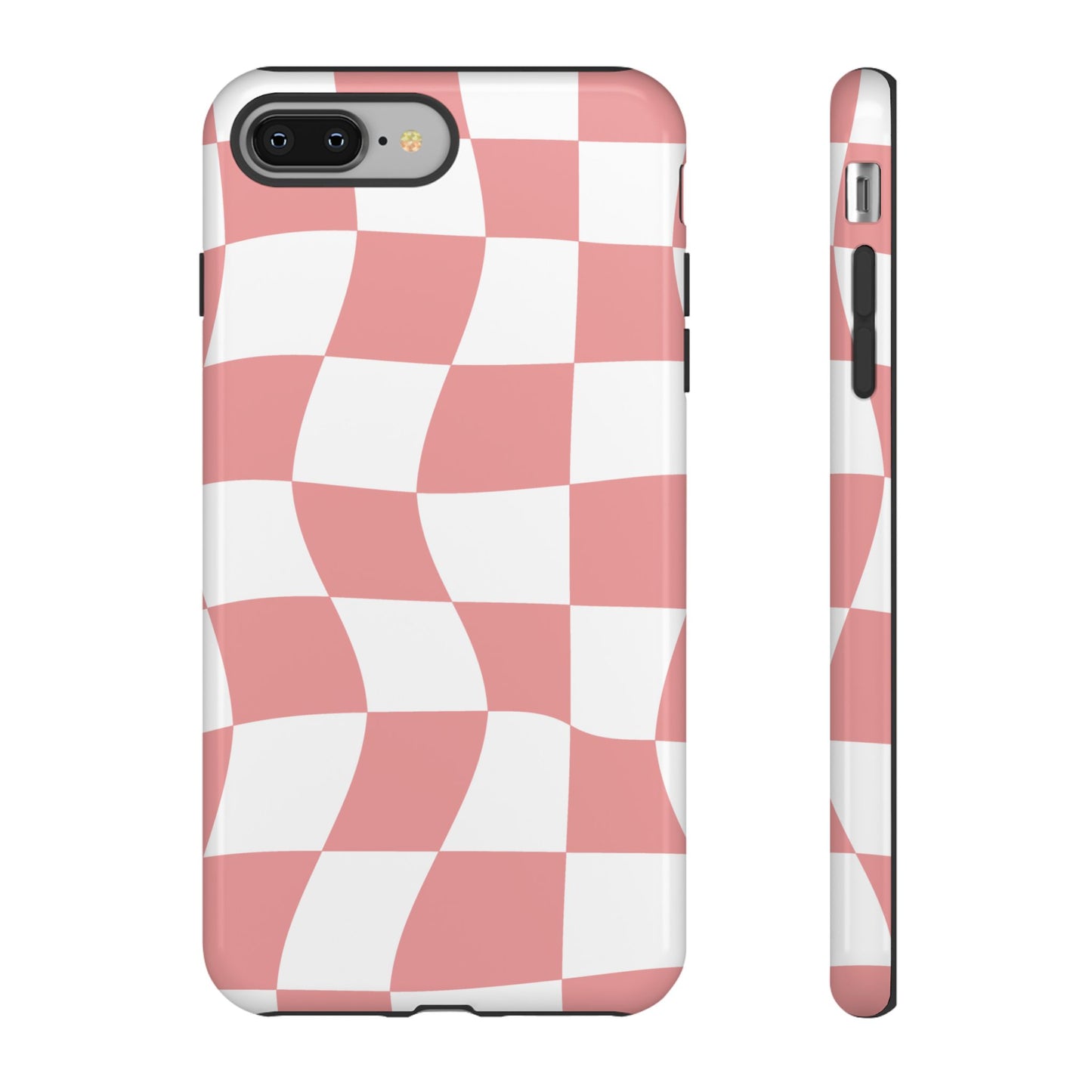 Wavy Pink Chequered Tough Case