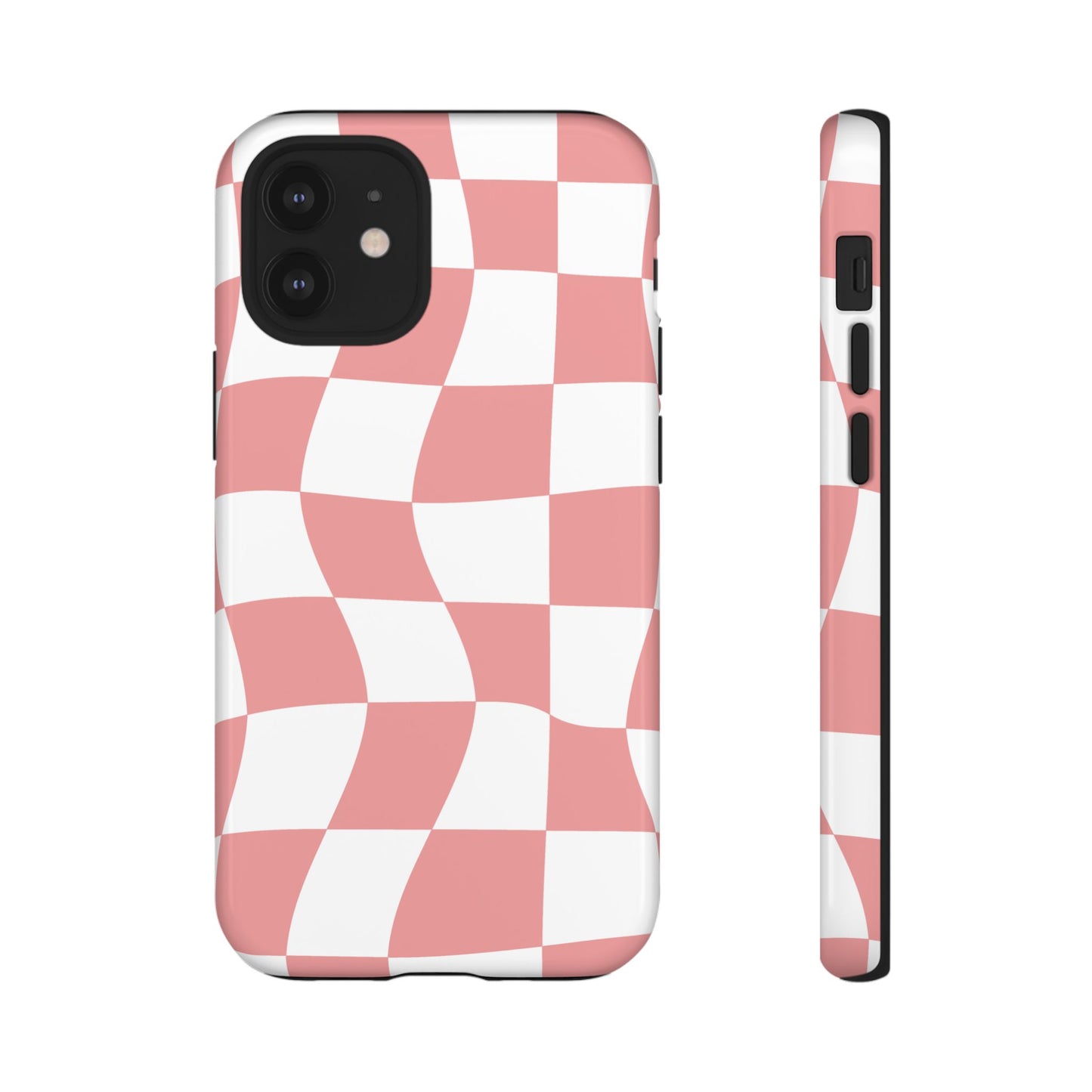 Wavy Pink Chequered Tough Case