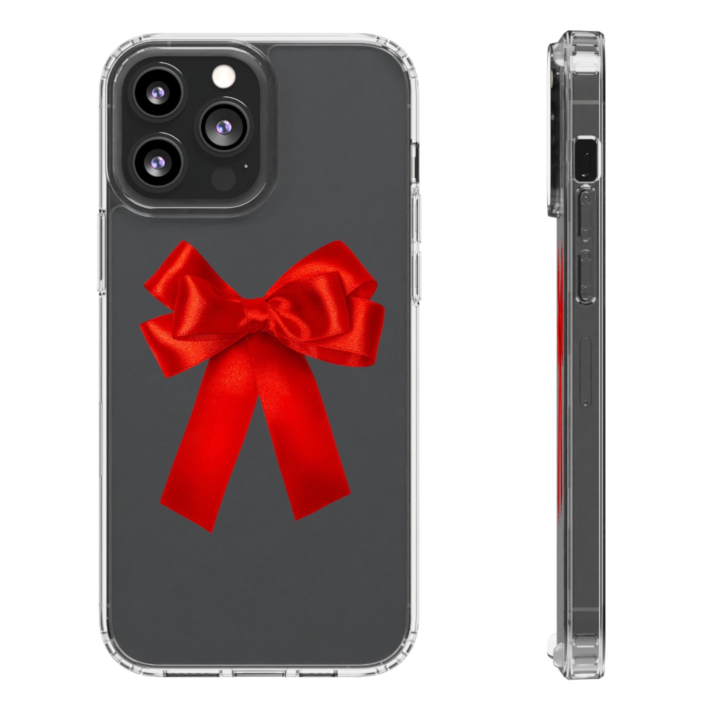 Aesthetic Red Bow Clear Case