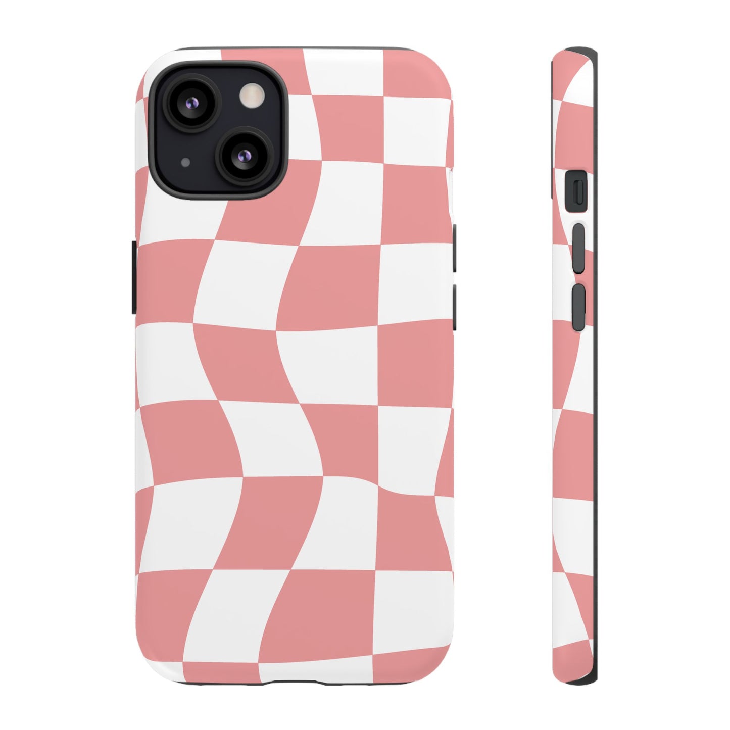 Wavy Pink Chequered Tough Case