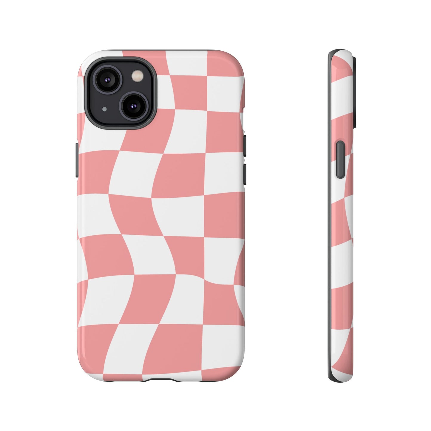 Wavy Pink Chequered Tough Case