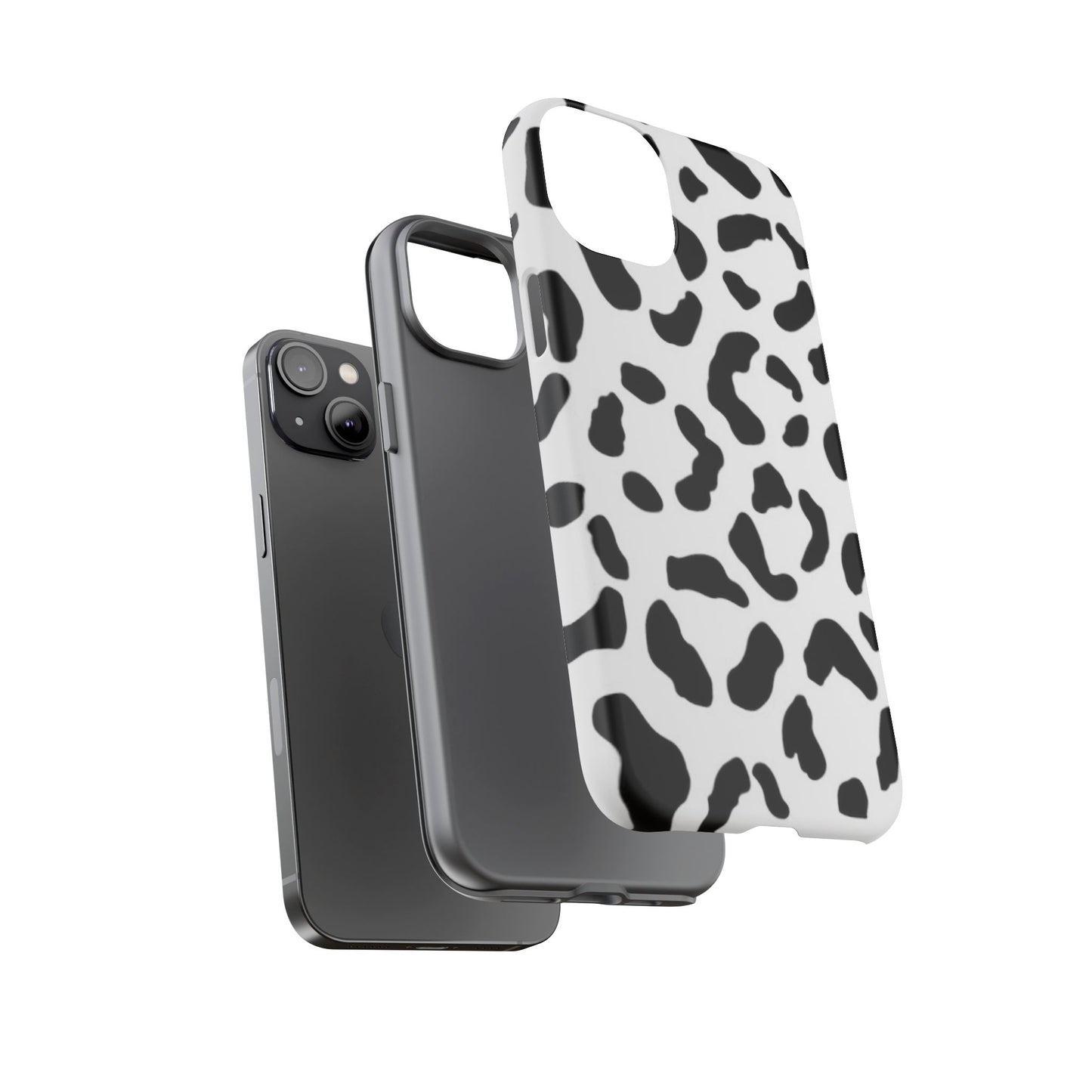 Black and White Leopard Print Tough Case