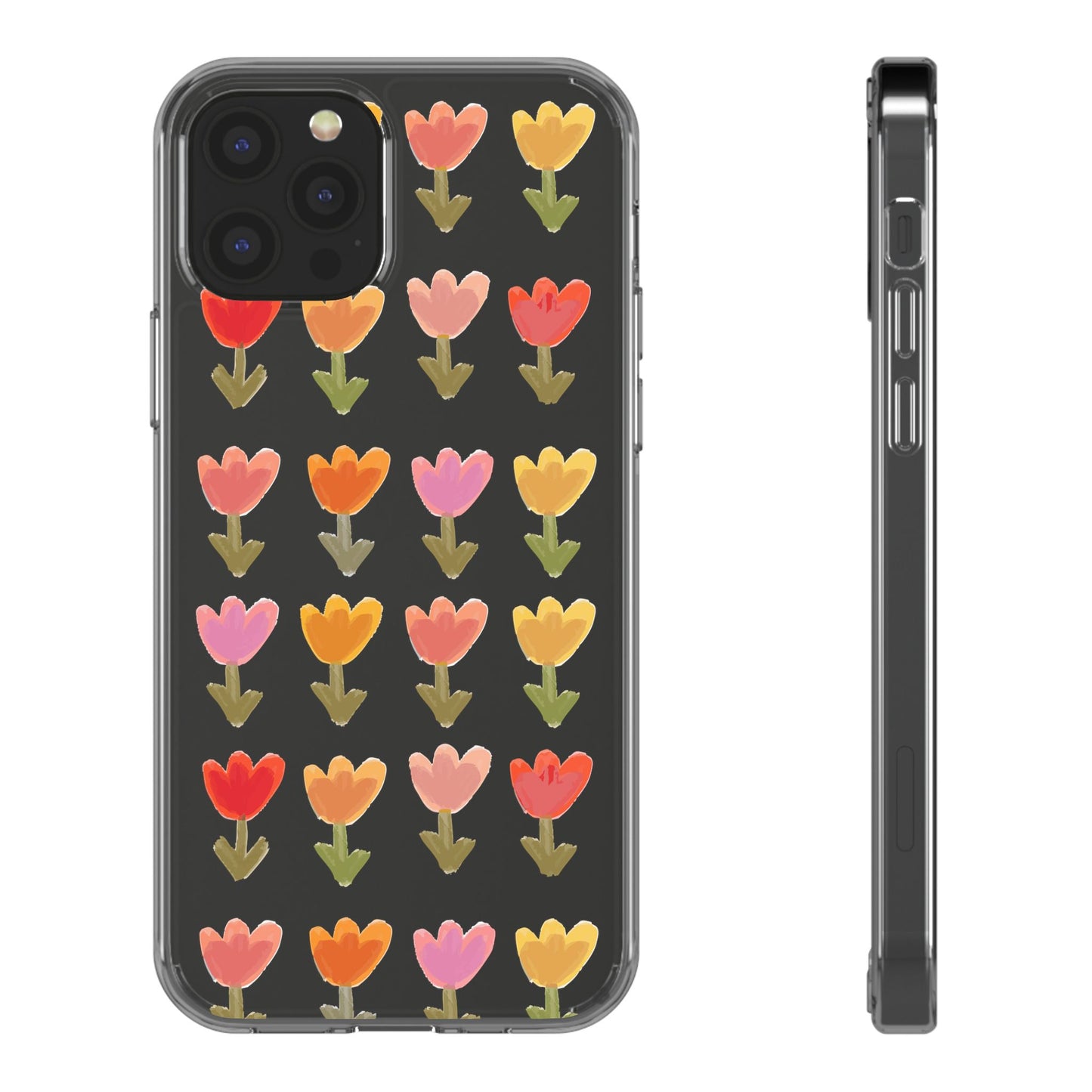Pastel Flowers Clear Phone Case