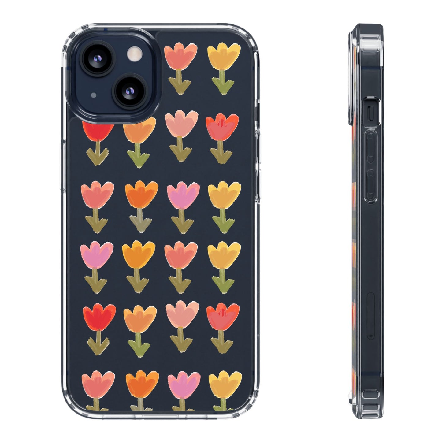 Pastel Flowers Clear Phone Case