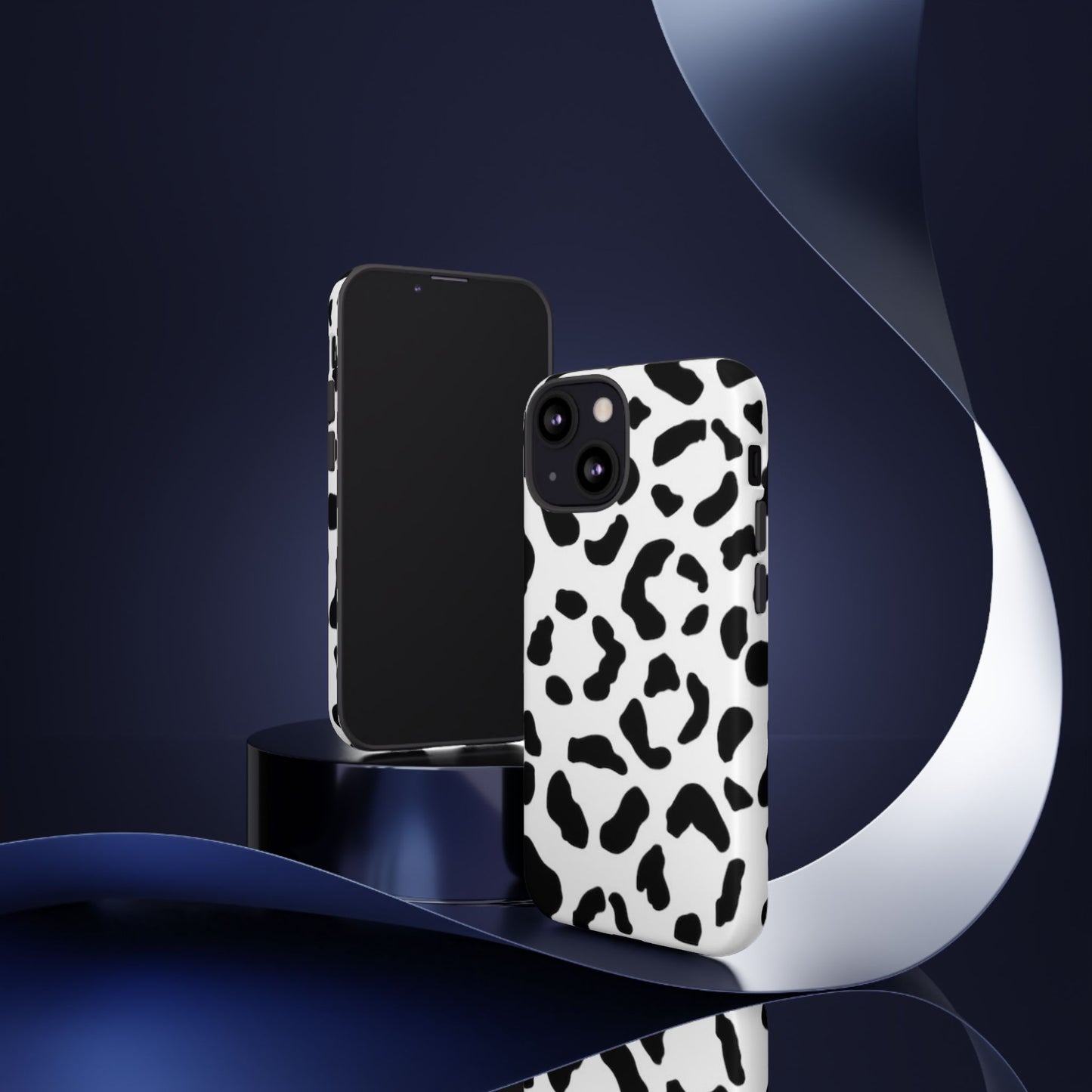 Black and White Leopard Print Tough Case