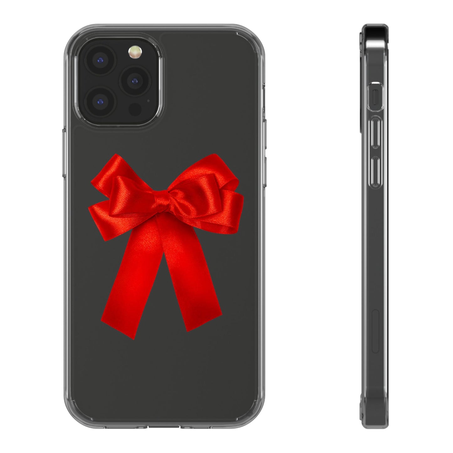 Aesthetic Red Bow Clear Case