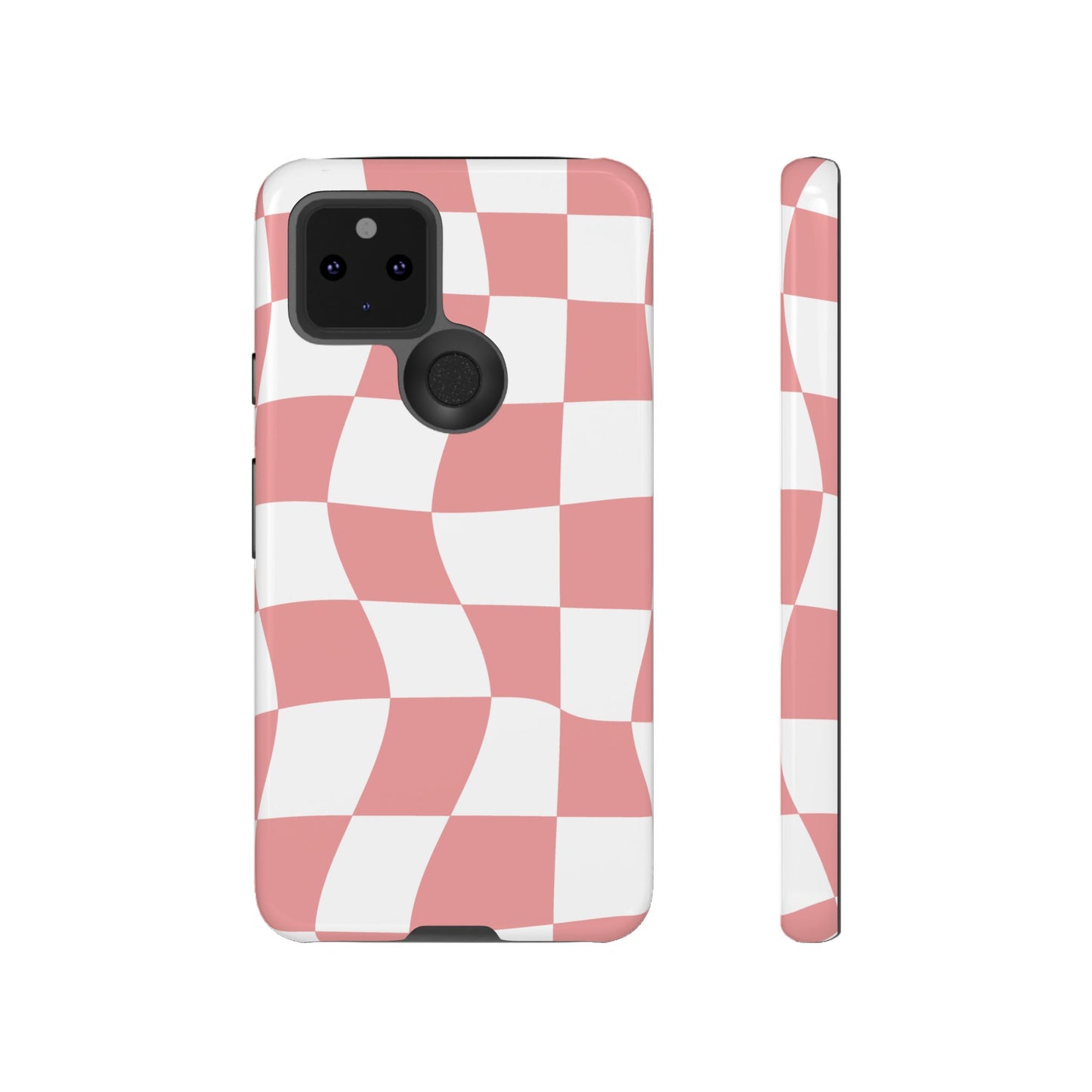 Wavy Pink Chequered Tough Case