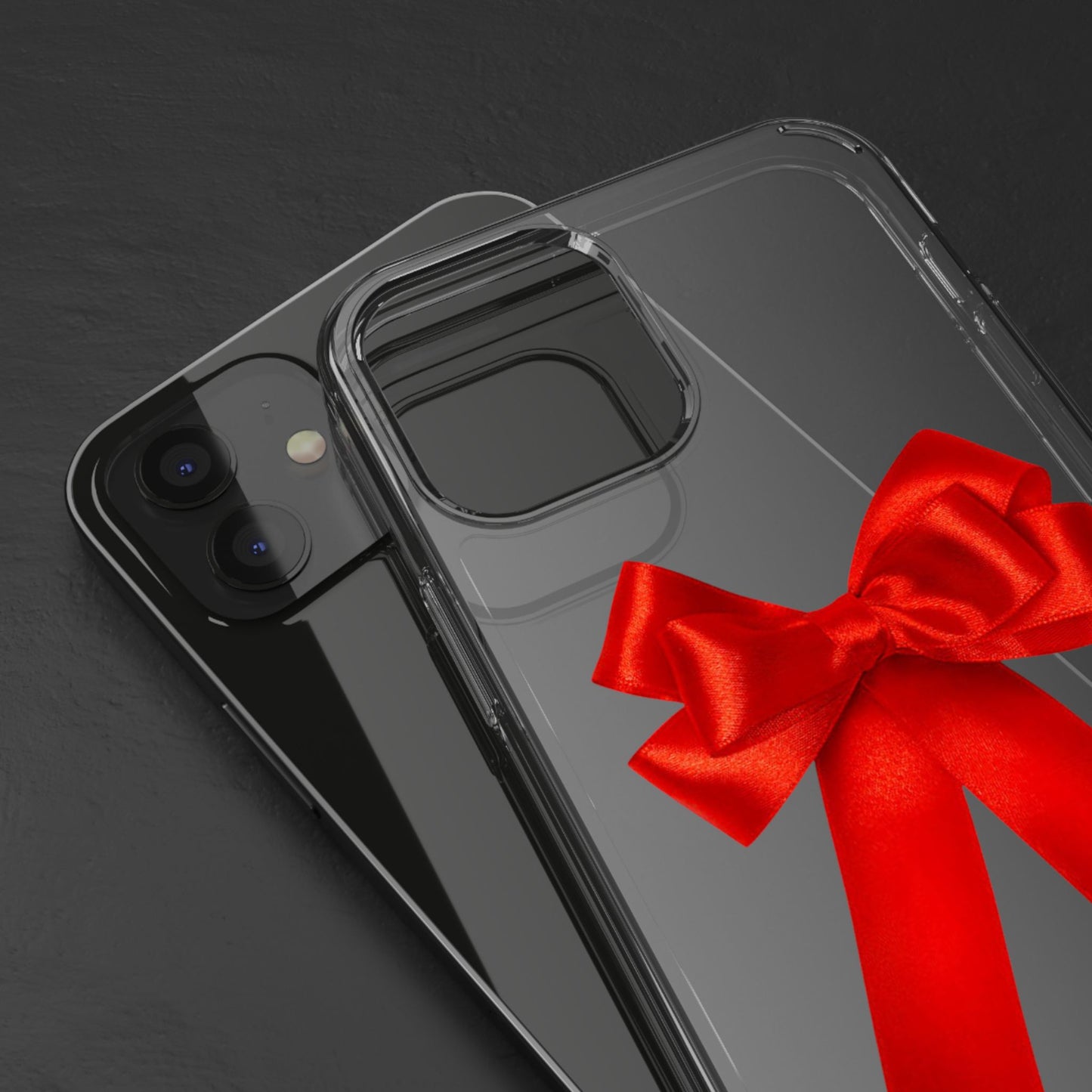 Aesthetic Red Bow Clear Case
