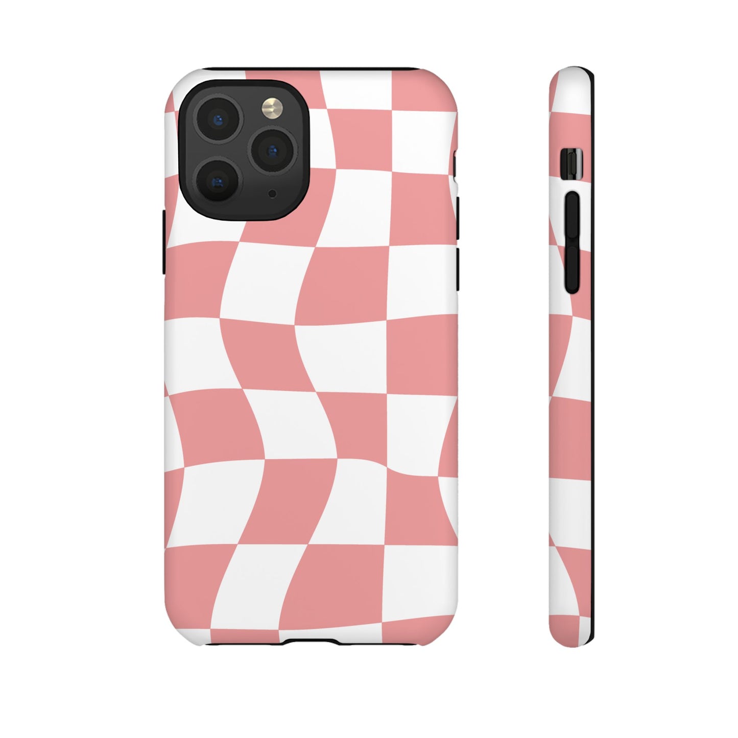 Wavy Pink Chequered Tough Case