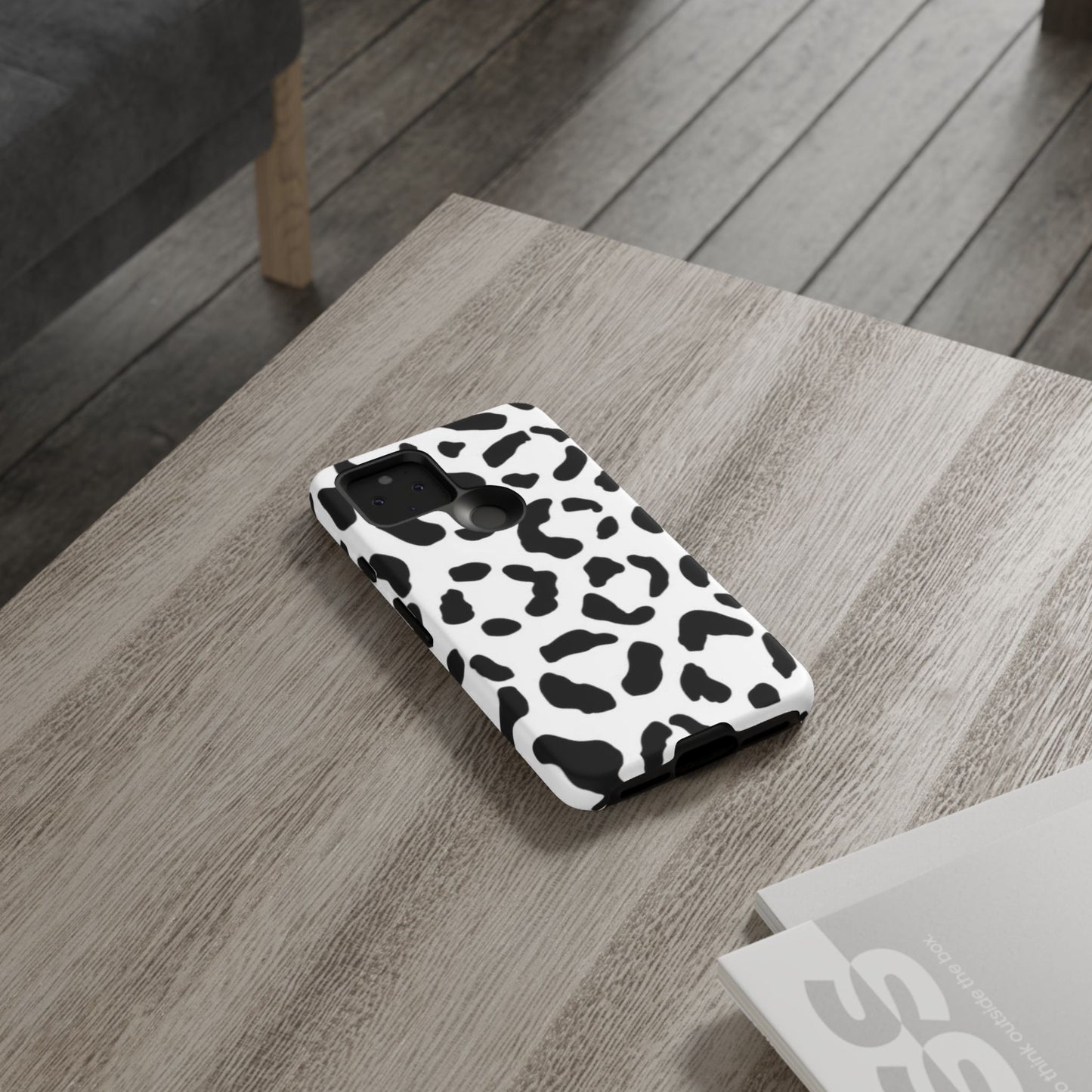 Black and White Leopard Print Tough Case