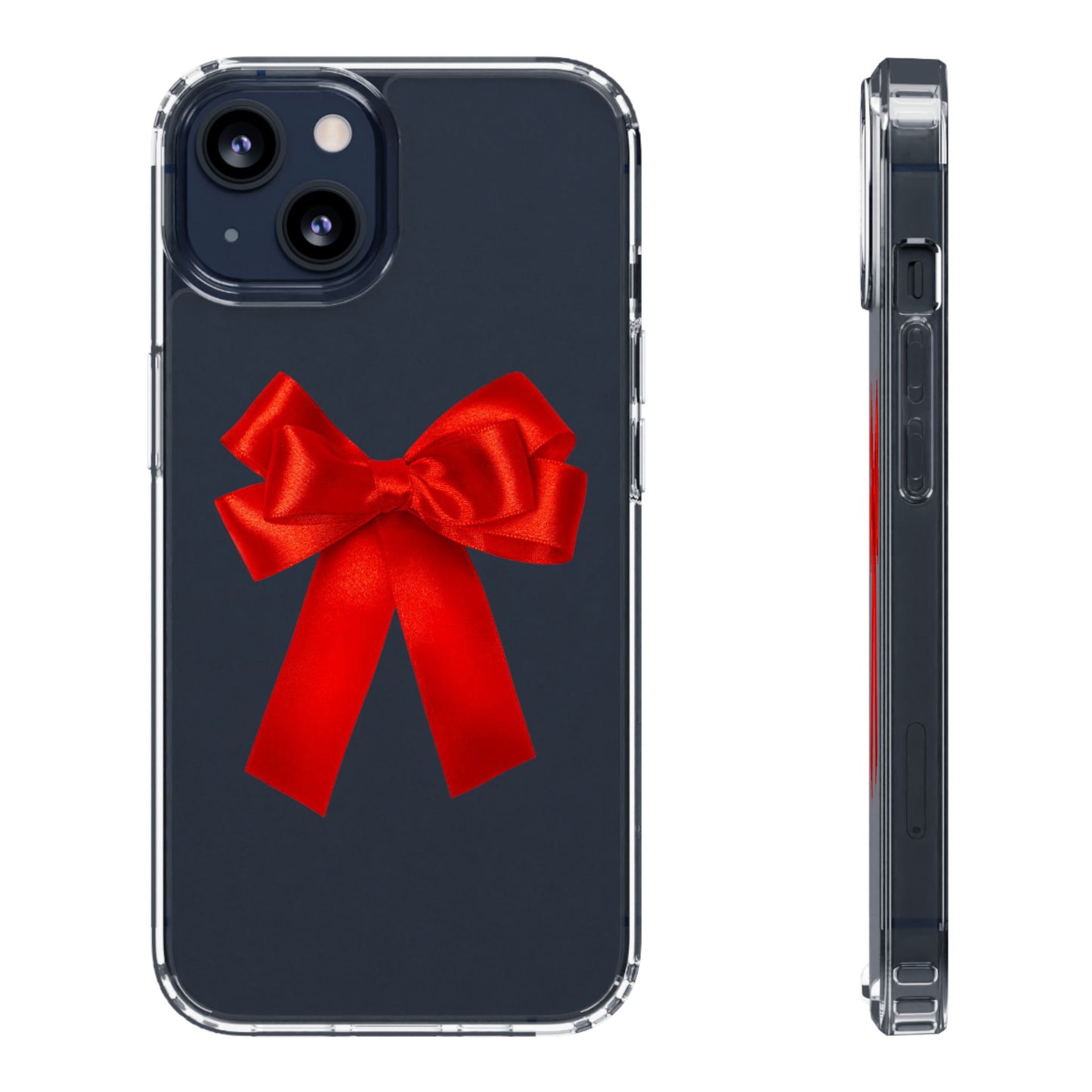 Aesthetic Red Bow Clear Case