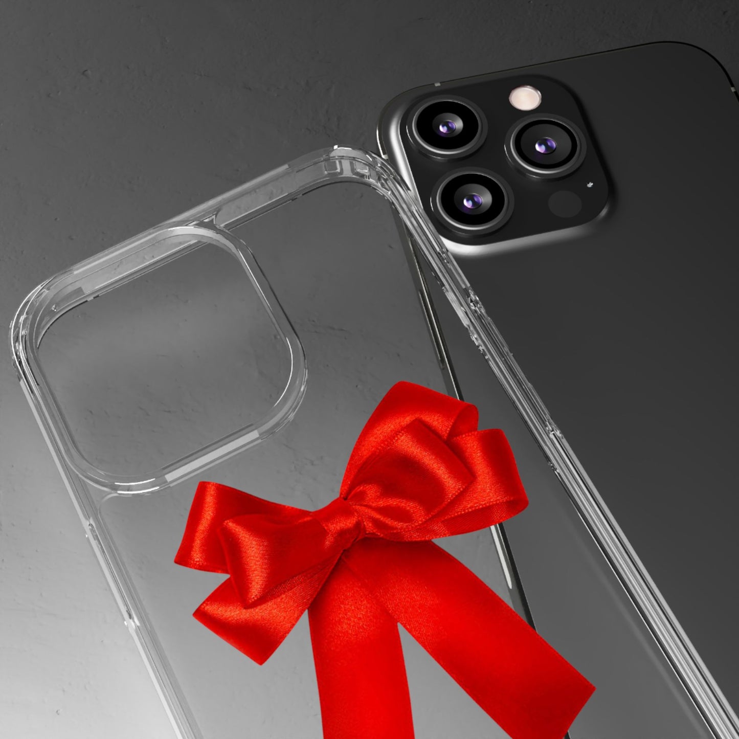 Aesthetic Red Bow Clear Case